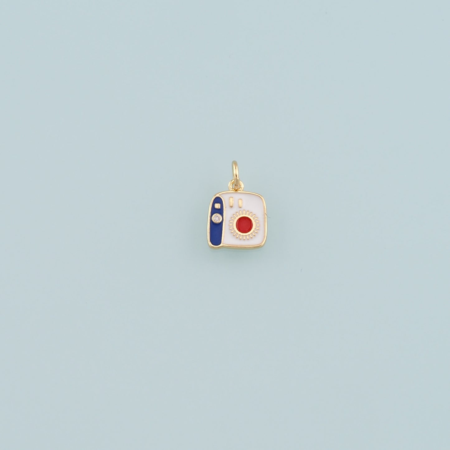 Gold Camera Charms,18K Gold Filled Camera Pendant,Enamel Camera Charm Bracelet Necklace for DIY Jewelry Making Supply