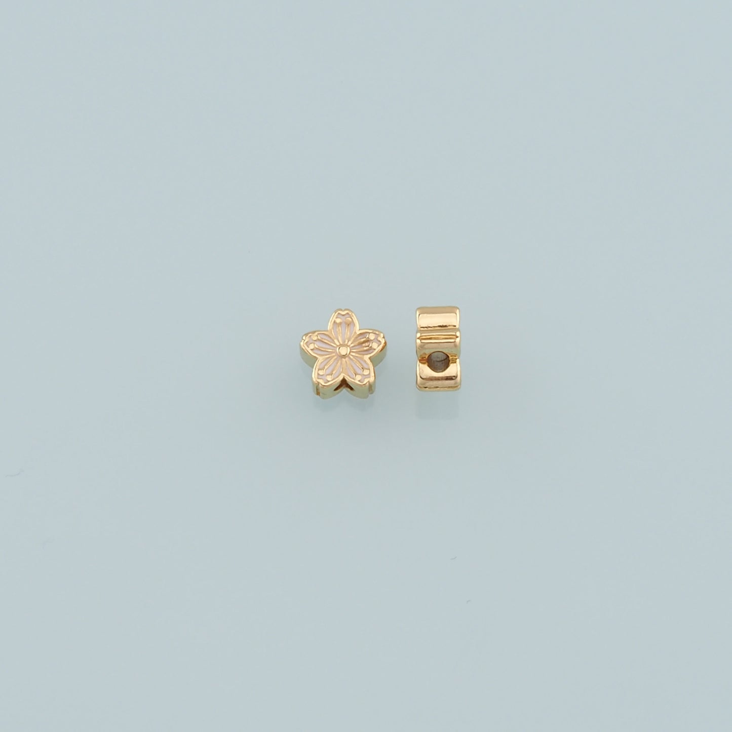 Gold Flower Spacer Beads Charms,18K Gold Filled Flower Bracelet Necklace for DIY Jewelry Making Supply