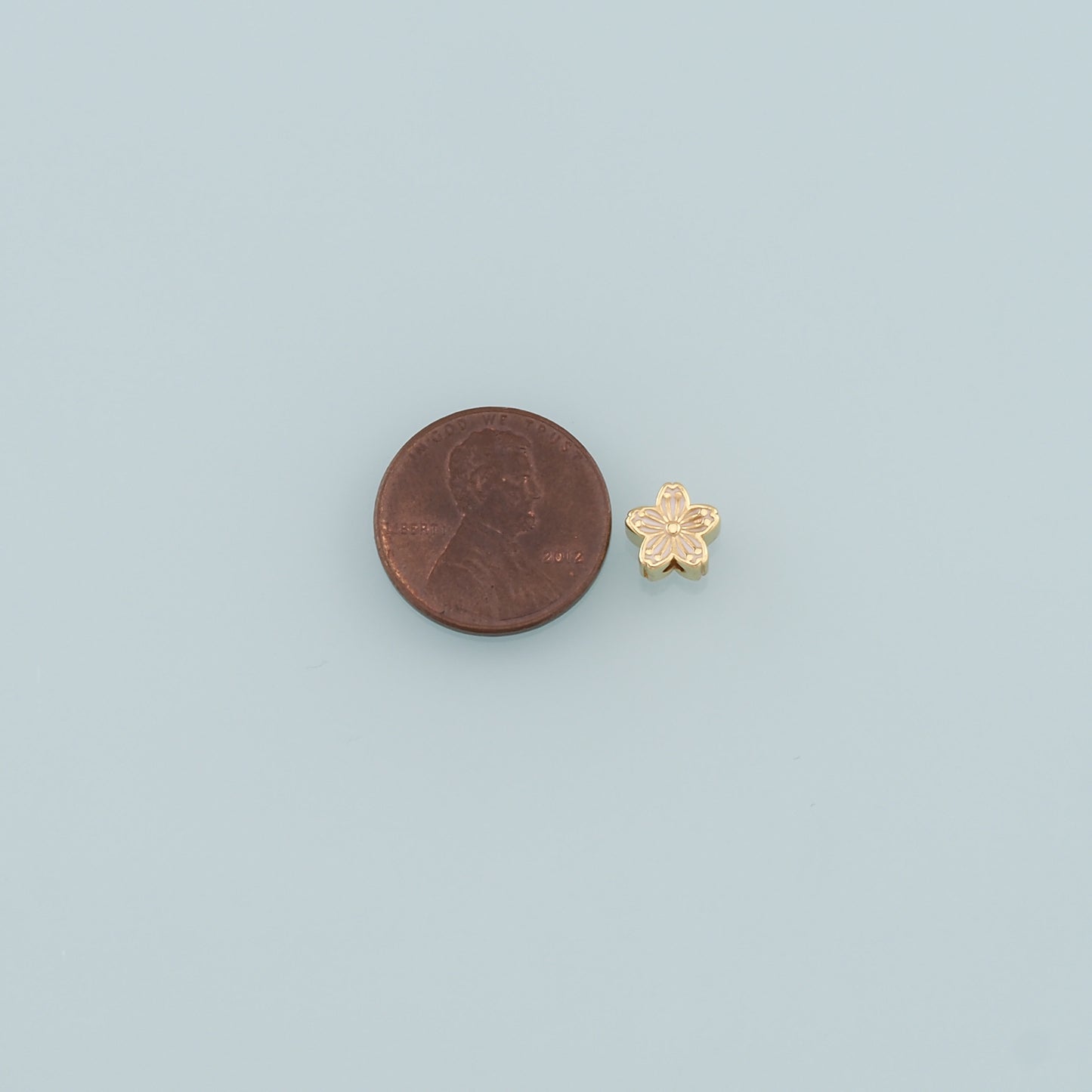 Gold Flower Spacer Beads Charms,18K Gold Filled Flower Bracelet Necklace for DIY Jewelry Making Supply