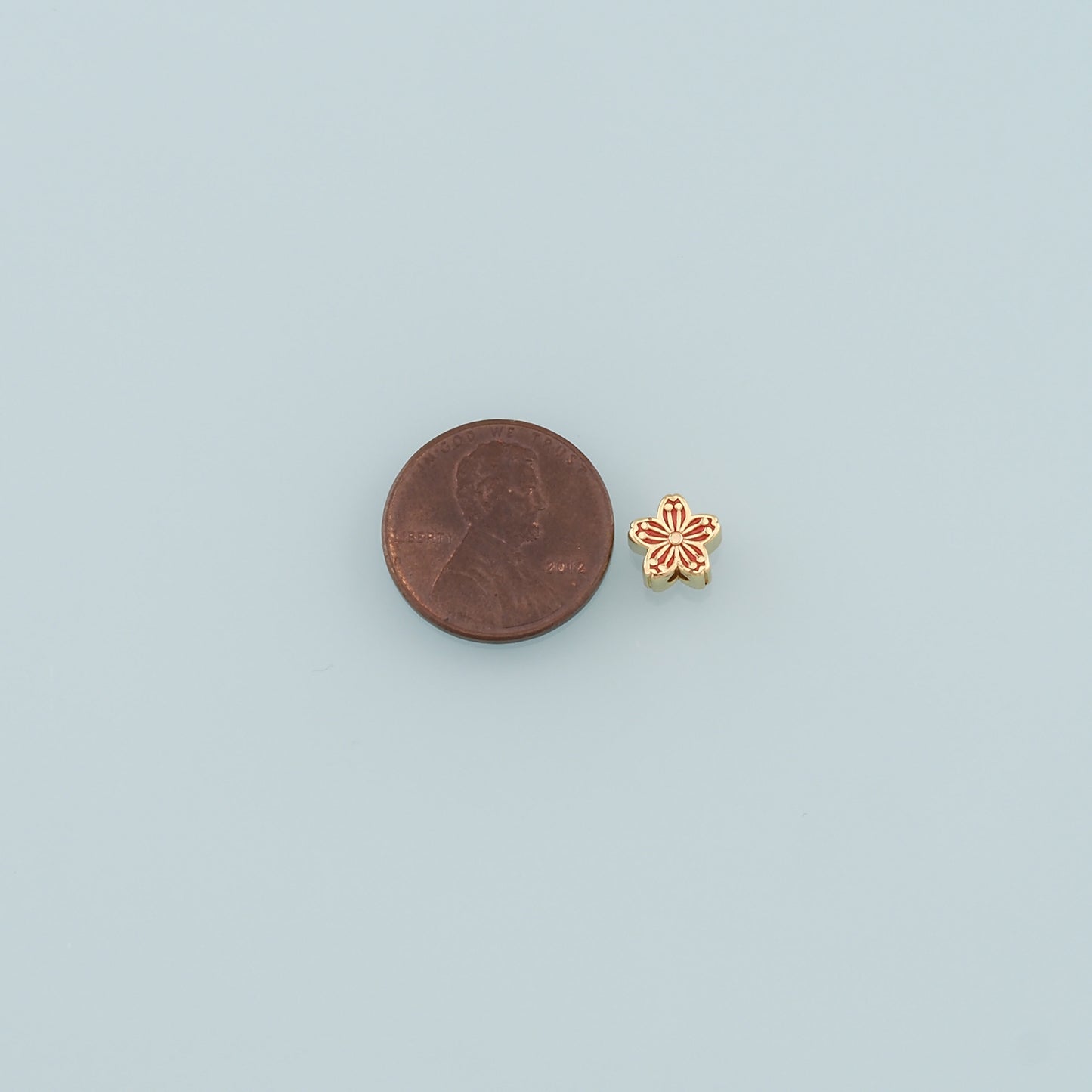 Gold Flower Spacer Beads Charms,18K Gold Filled Flower Bracelet Necklace for DIY Jewelry Making Supply