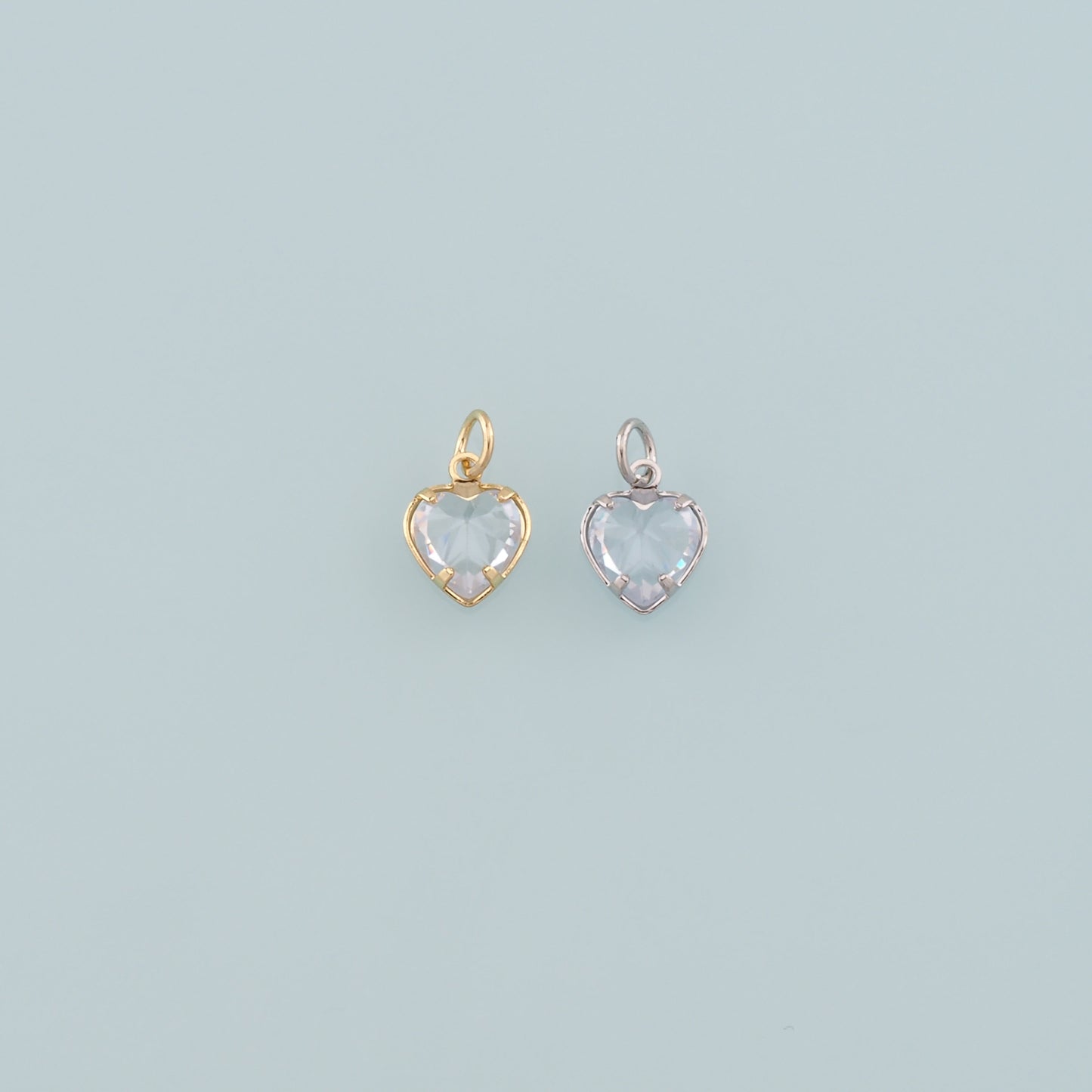 Gold Heart Charms,18K Gold Filled Heart Pendant,Dainty Heart Charm Bracelet Necklace for DIY Jewelry Making Supply