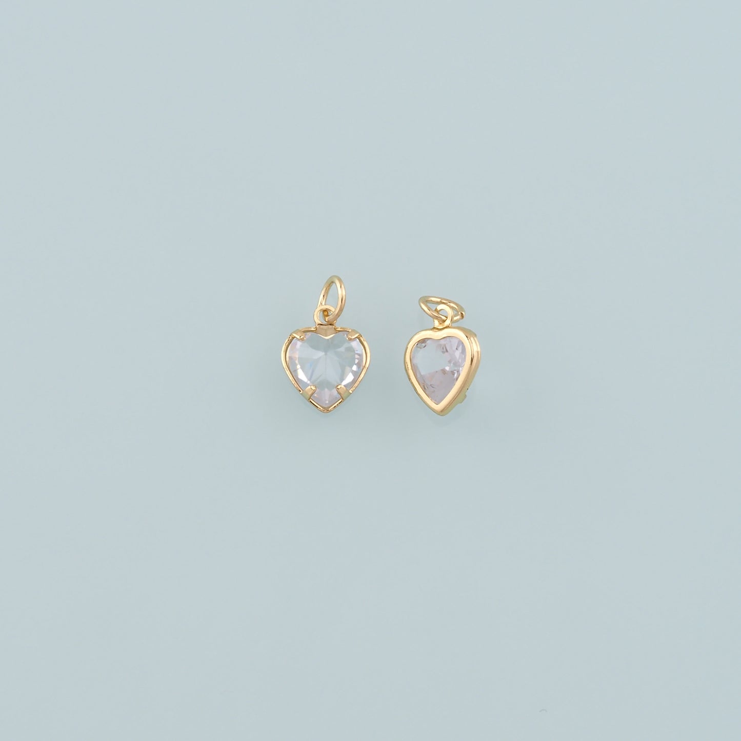Gold Heart Charms,18K Gold Filled Heart Pendant,Dainty Heart Charm Bracelet Necklace for DIY Jewelry Making Supply