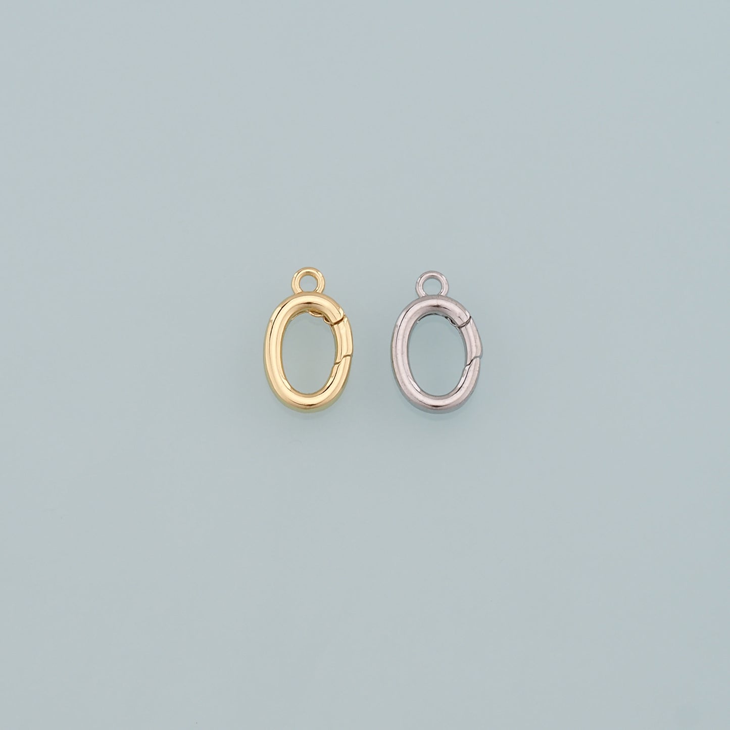 18K Gold Filled Oval Carabiner Clasp,Carabiner Lock Connector,Spring Push Gate for DIY Jewelry Finding Necklace Bracelet