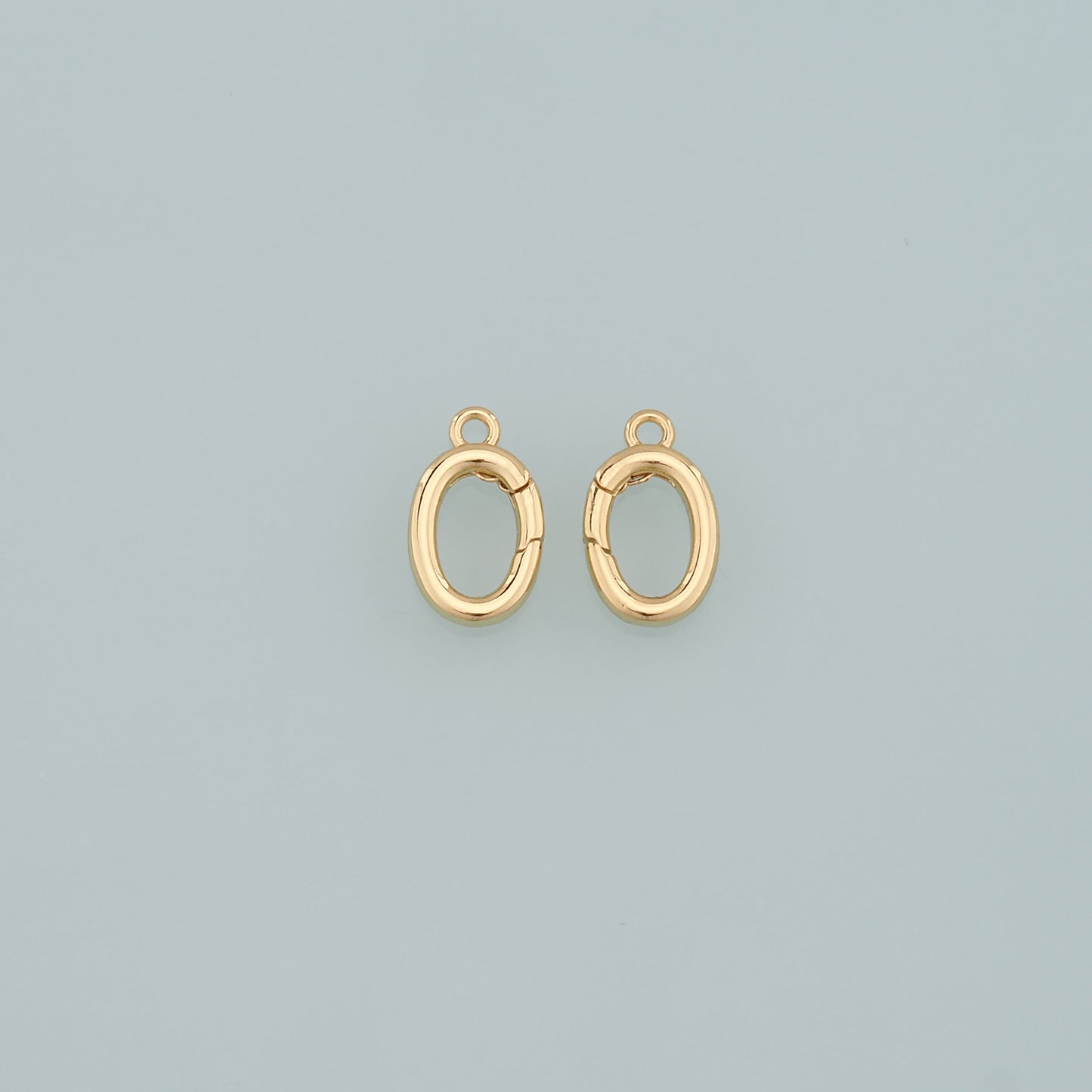 18K Gold Filled Oval Carabiner Clasp,Carabiner Lock Connector,Spring Push Gate for DIY Jewelry Finding Necklace Bracelet