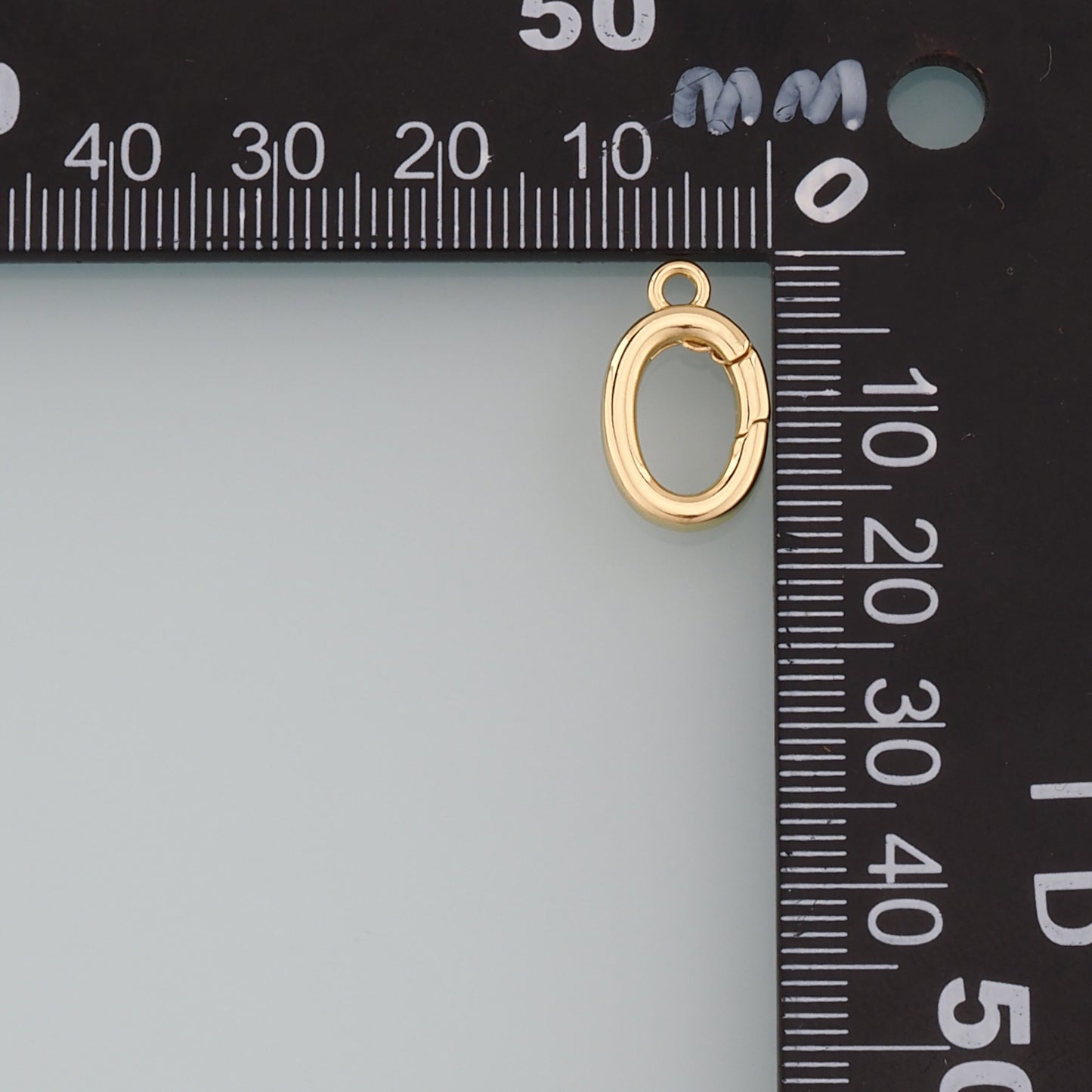 18K Gold Filled Oval Carabiner Clasp,Carabiner Lock Connector,Spring Push Gate for DIY Jewelry Finding Necklace Bracelet