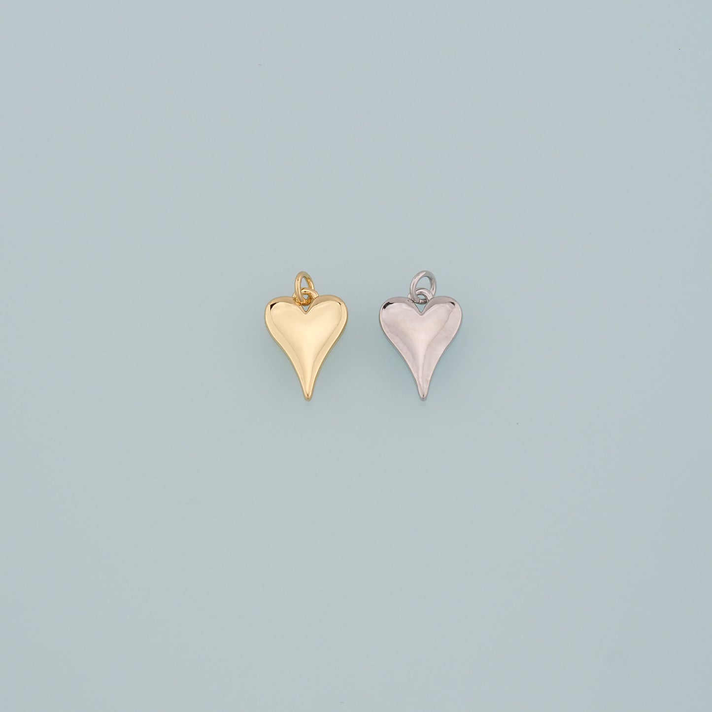 Gold Heart Charms,18K Gold Filled Heart Pendant,Dainty Heart Charm Bracelet Necklace for DIY Jewelry Making Supply