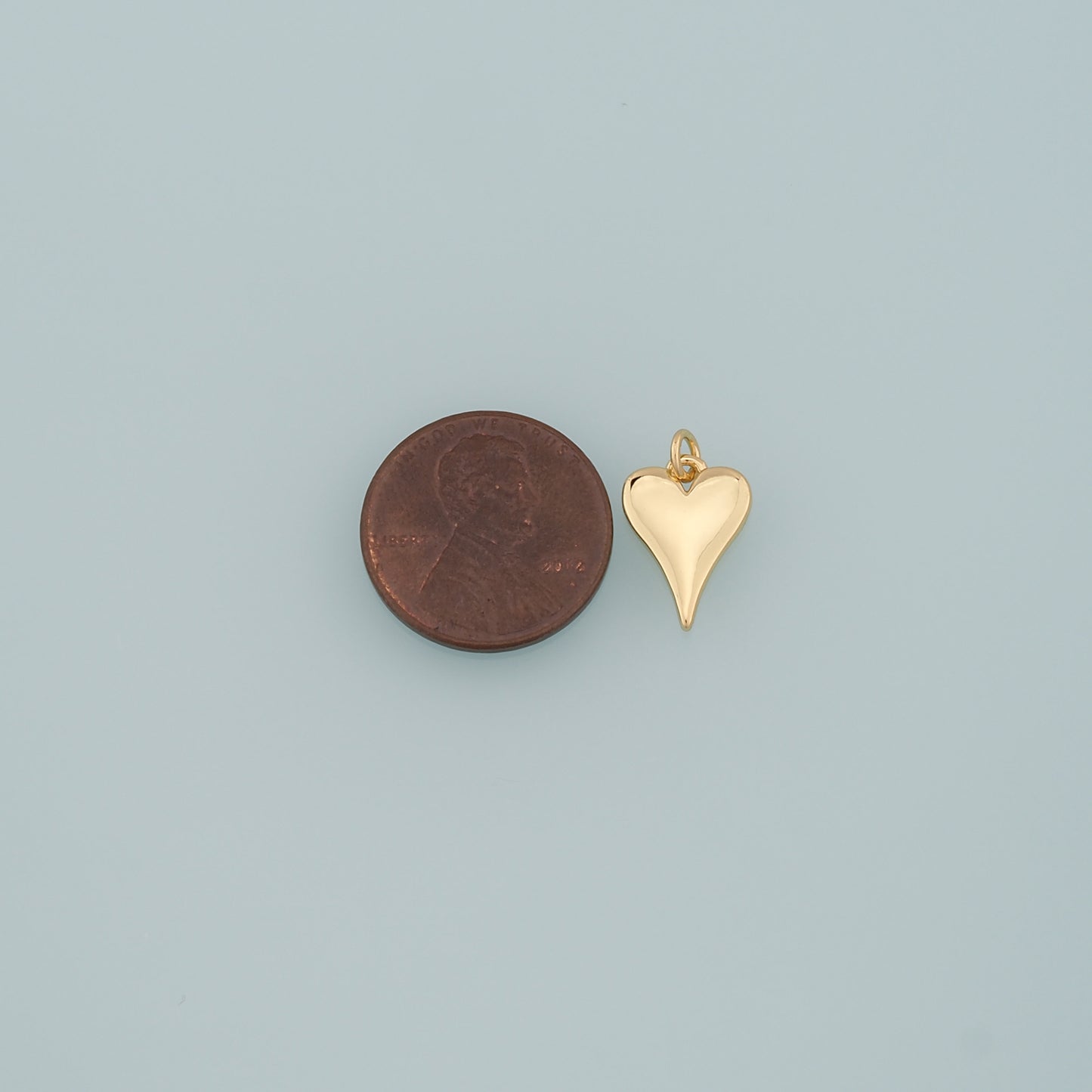 Gold Heart Charms,18K Gold Filled Heart Pendant,Dainty Heart Charm Bracelet Necklace for DIY Jewelry Making Supply
