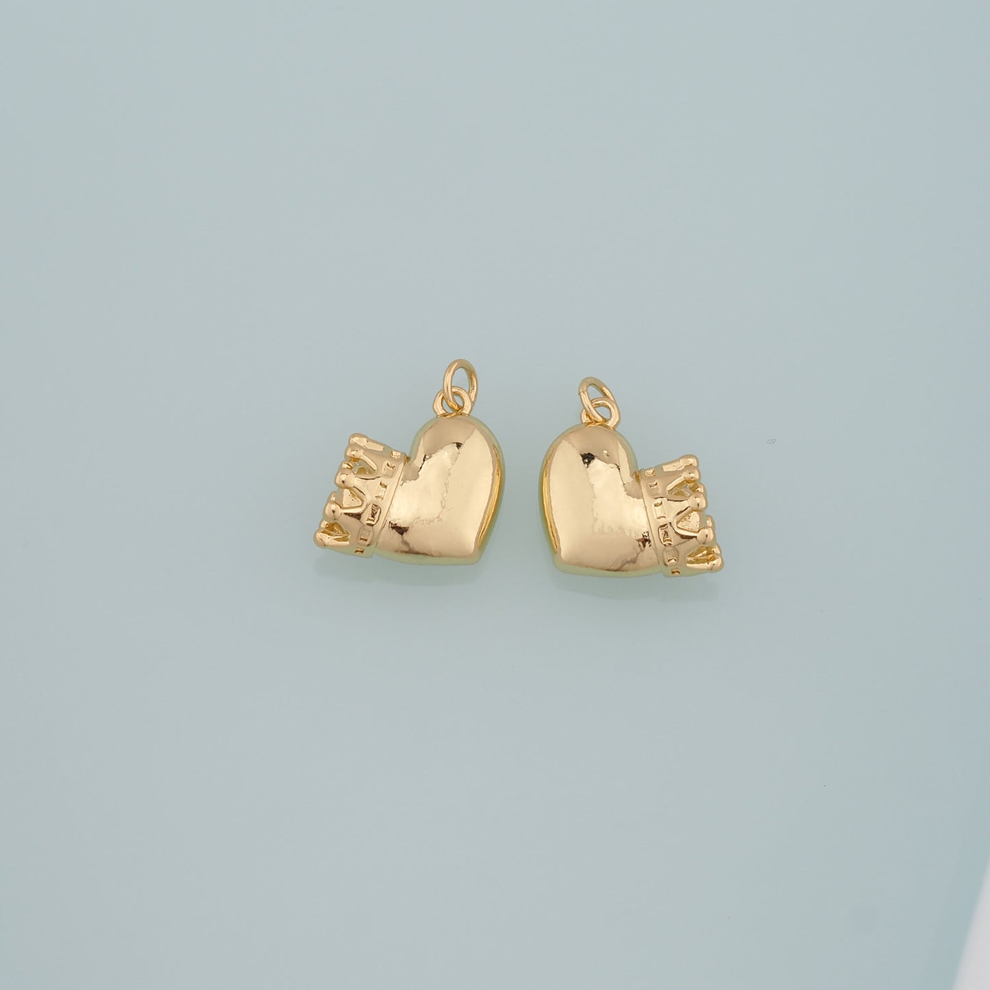 Gold Crown Charms,18K Gold Filled Crown Pendant,Heart Crown Charm Bracelet Necklace for DIY Jewelry Making Supply