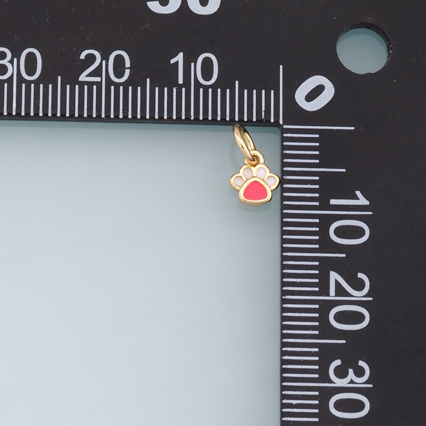 Gold Tiny Paw Charms,18K Gold Filled Cat Paw Pendant,Enamel Dog Paw Charm Bracelet Necklace for DIY Jewelry Making Supply