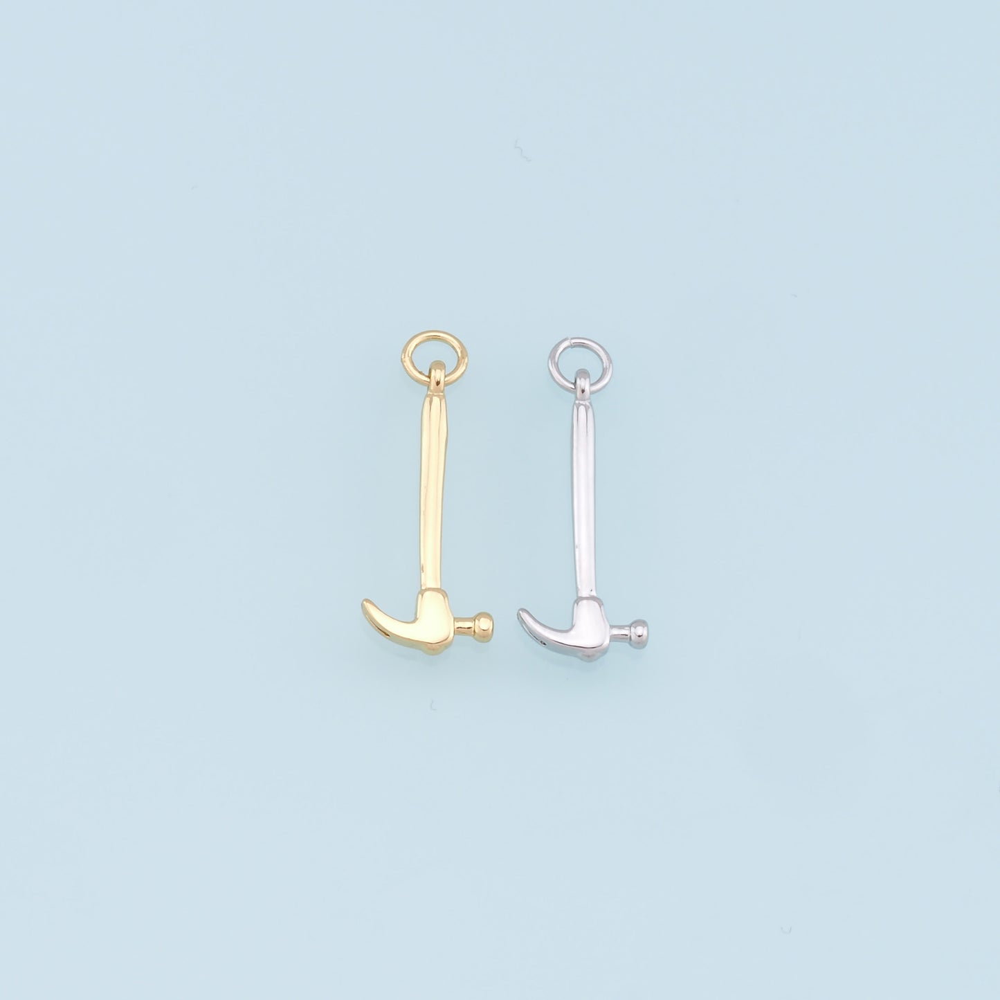 Gold Hammer Charms,18K Gold Filled Hammer Pendant,Hammer Charm Bracelet Necklace for DIY Jewelry Making Supply