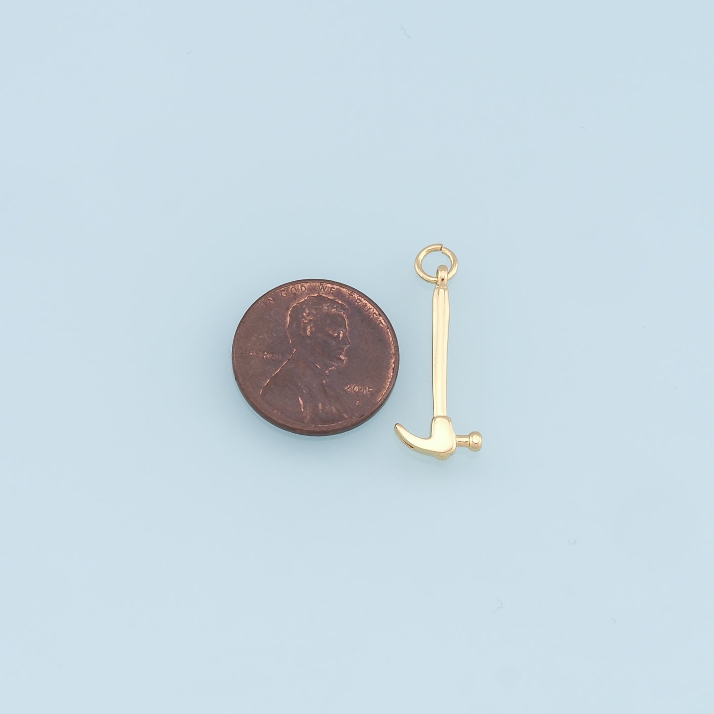 Gold Hammer Charms,18K Gold Filled Hammer Pendant,Hammer Charm Bracelet Necklace for DIY Jewelry Making Supply
