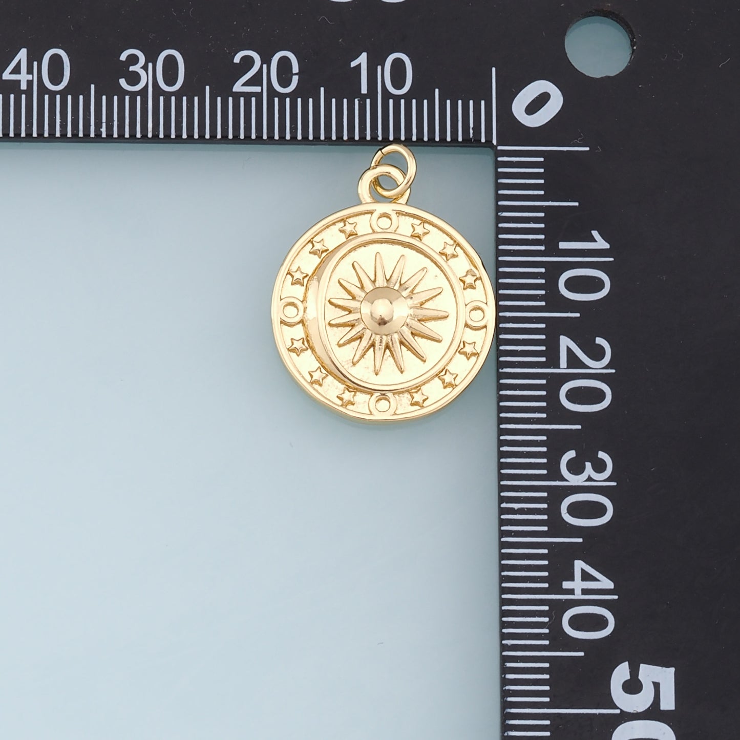 Gold Sun Charms,18K Gold Filled Sun Pendant,Star Charm Bracelet Necklace for DIY Jewelry Making Supply