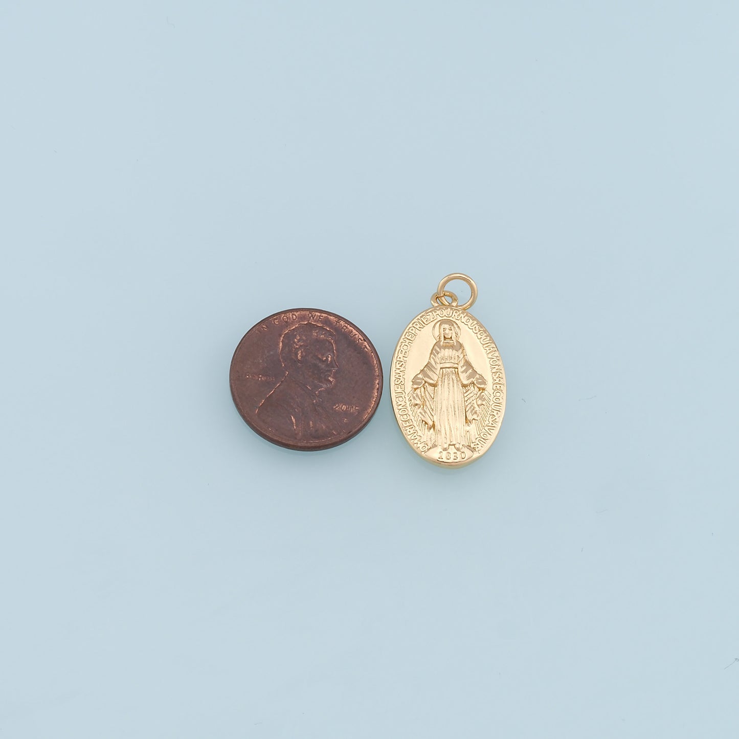 Gold Virgin Mary Charms,18K Gold Filled Virgin Mary Pendant,Religion Charm Bracelet Necklace for DIY Jewelry Making Supply