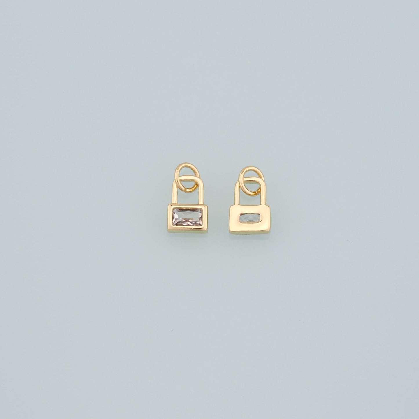 Gold Key Lock Charms,18K Gold Filled Lock Pendant,Lock Charm Bracelet Necklace for DIY Jewelry Making Supply