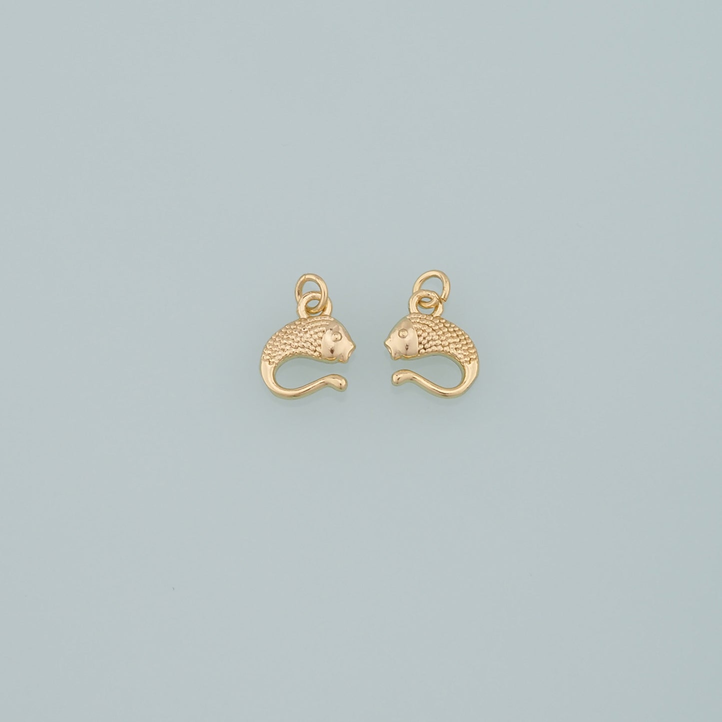 Gold Fish Charms,18K Gold Filled Fish Pendant,Dainty Fish Charm Bracelet Necklace for DIY Jewelry Making Supply