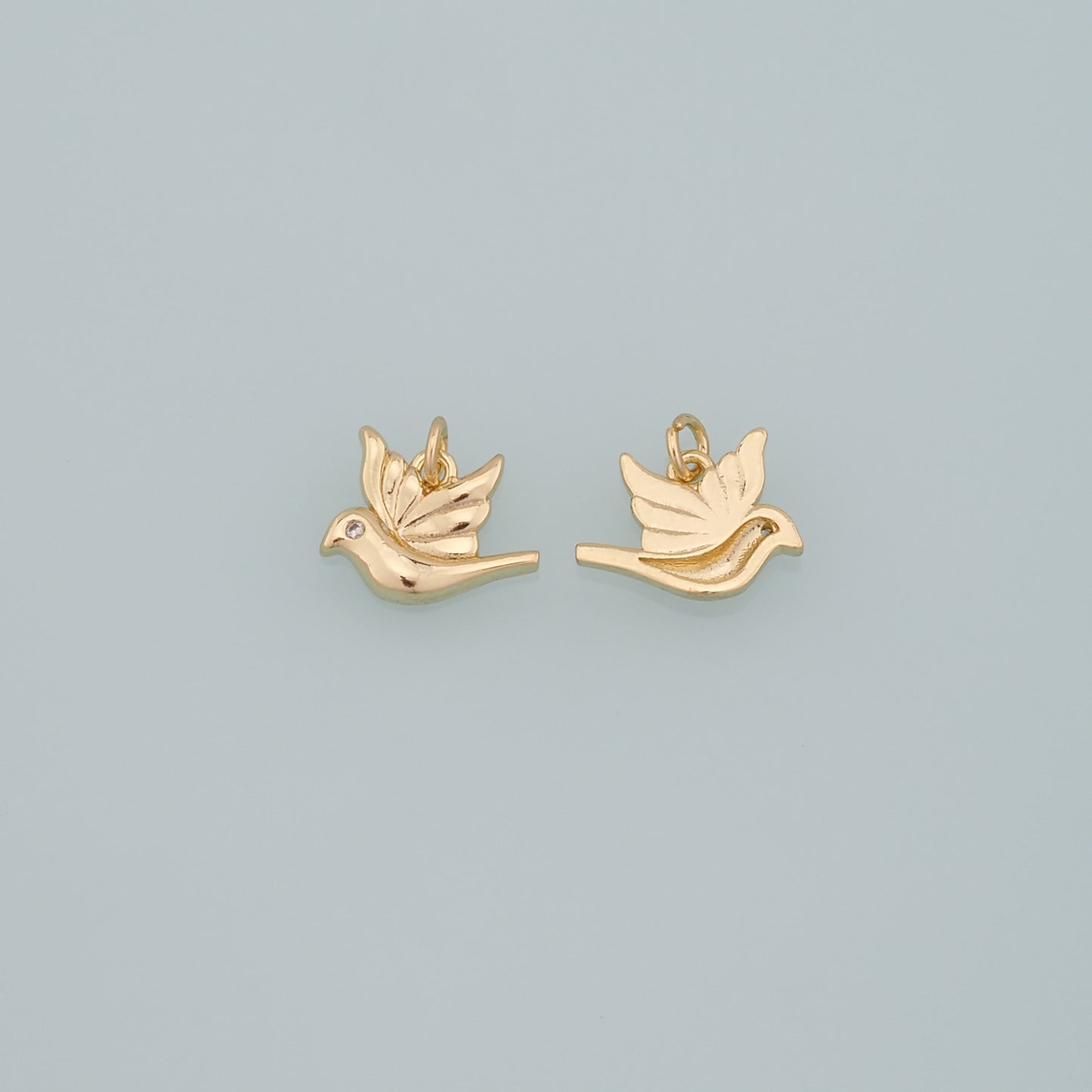 Gold Animal Charms,18K Gold Filled Bird Pendant,Bird Charm Bracelet Necklace for DIY Jewelry Making Supply