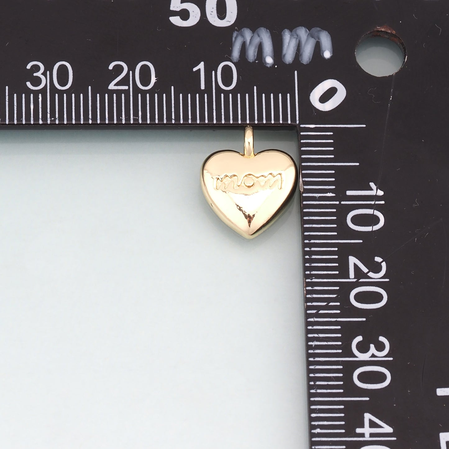 18K Gold Filled Heart Pendant,Minimalist Heart Charm Bracelet Necklace for DIY Jewelry Making Supply