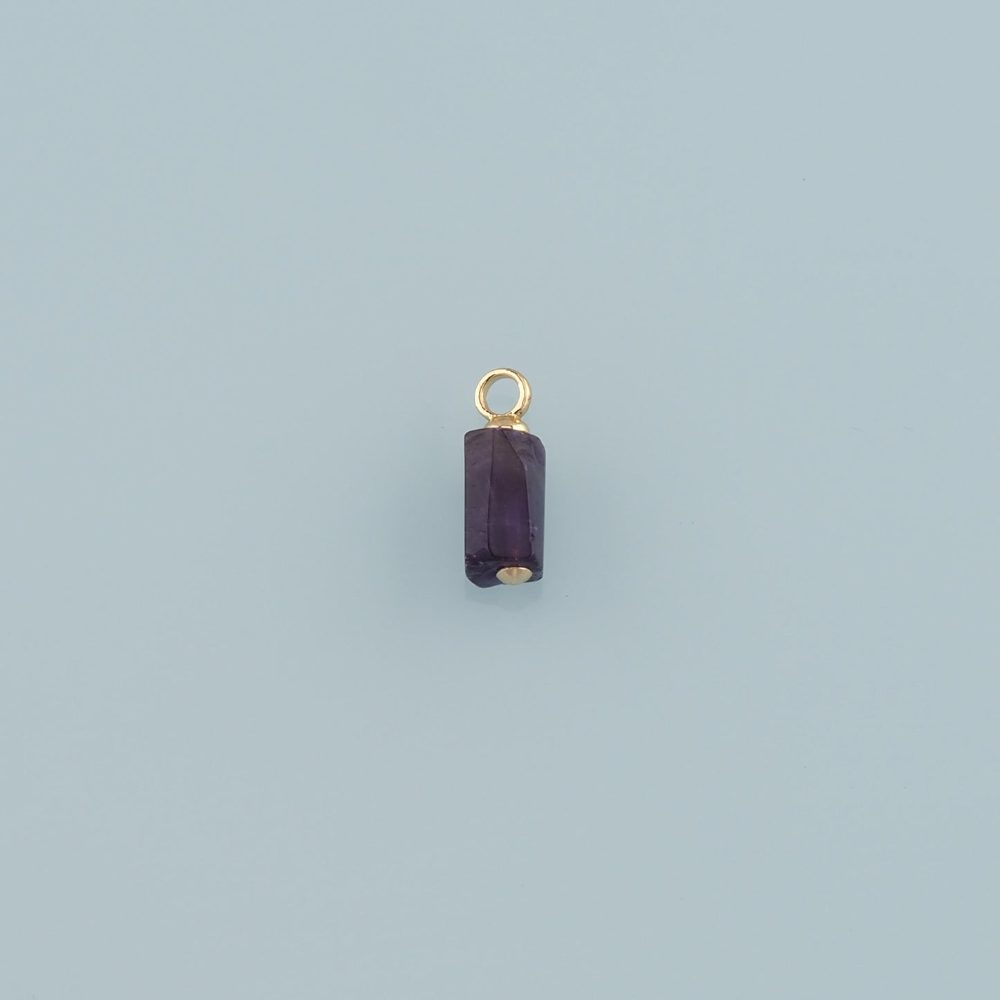 18K Gold Filled Cylinder Pendant,Natural Stone Charm Bracelet Necklace for DIY Jewelry Making Supply