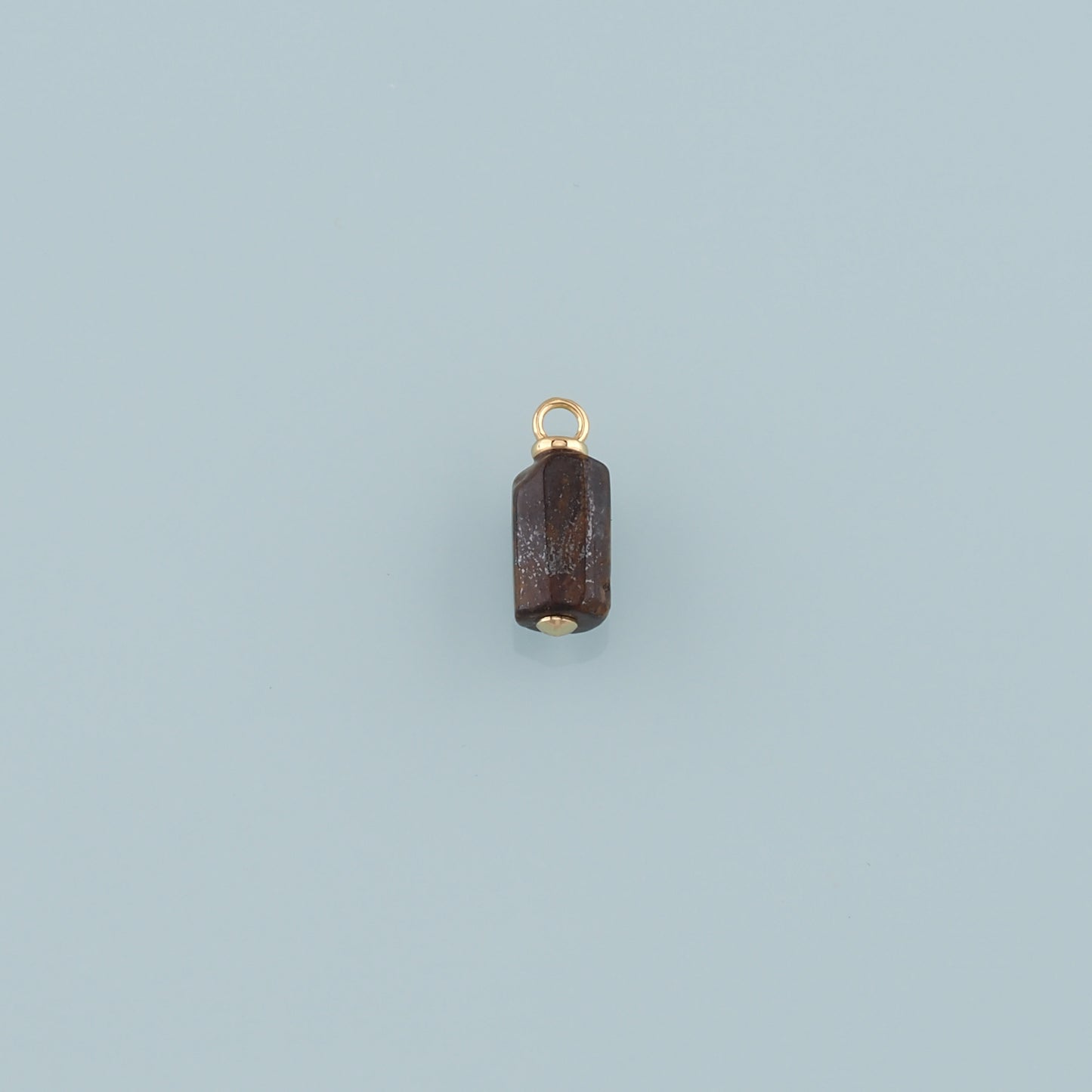 18K Gold Filled Cylinder Pendant,Natural Stone Charm Bracelet Necklace for DIY Jewelry Making Supply