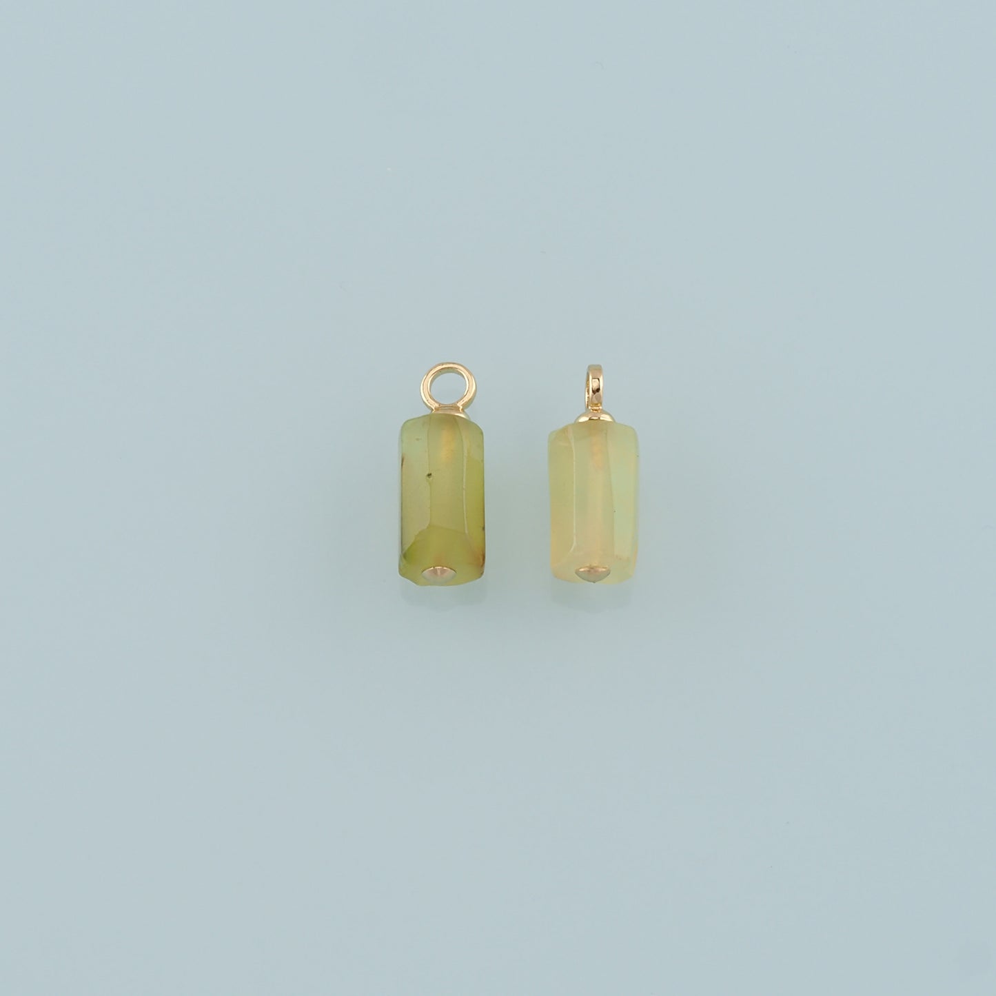 18K Gold Filled Cylinder Pendant,Natural Stone Charm Bracelet Necklace for DIY Jewelry Making Supply