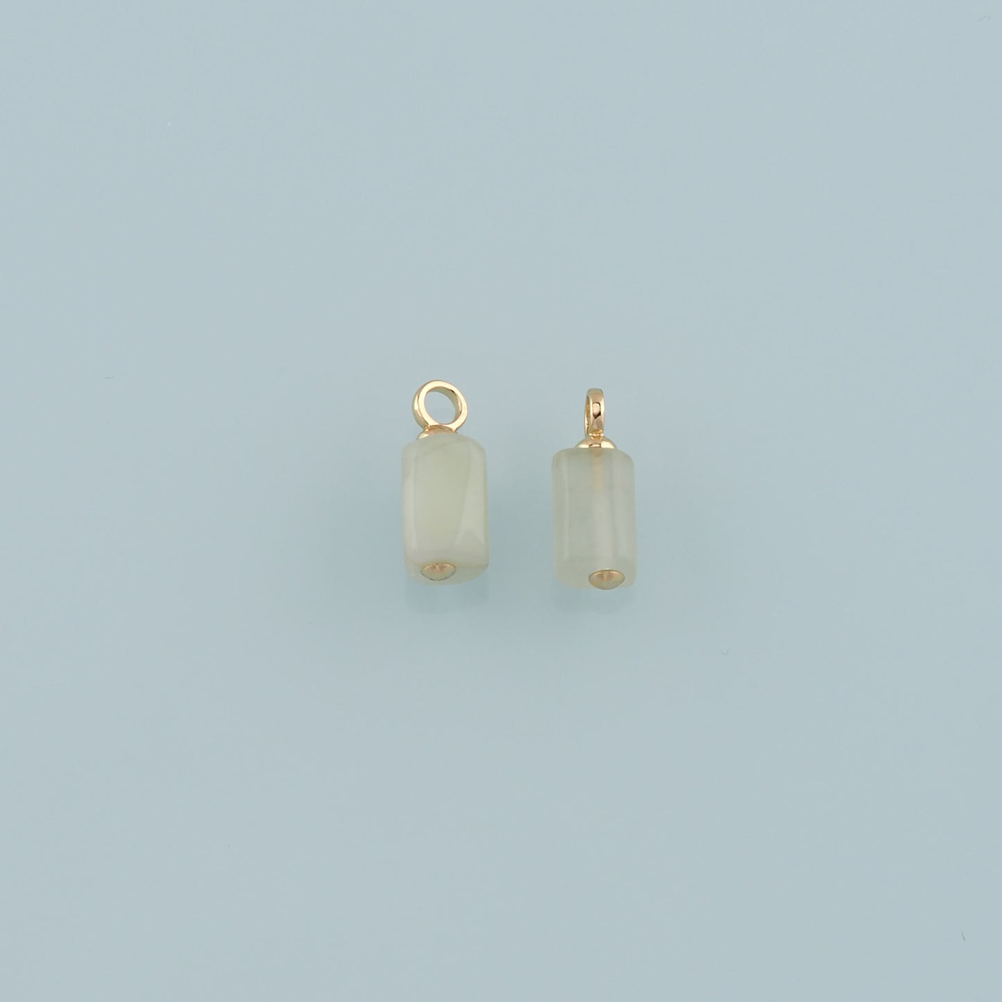 18K Gold Filled Cylinder Pendant,Natural Stone Charm Bracelet Necklace for DIY Jewelry Making Supply