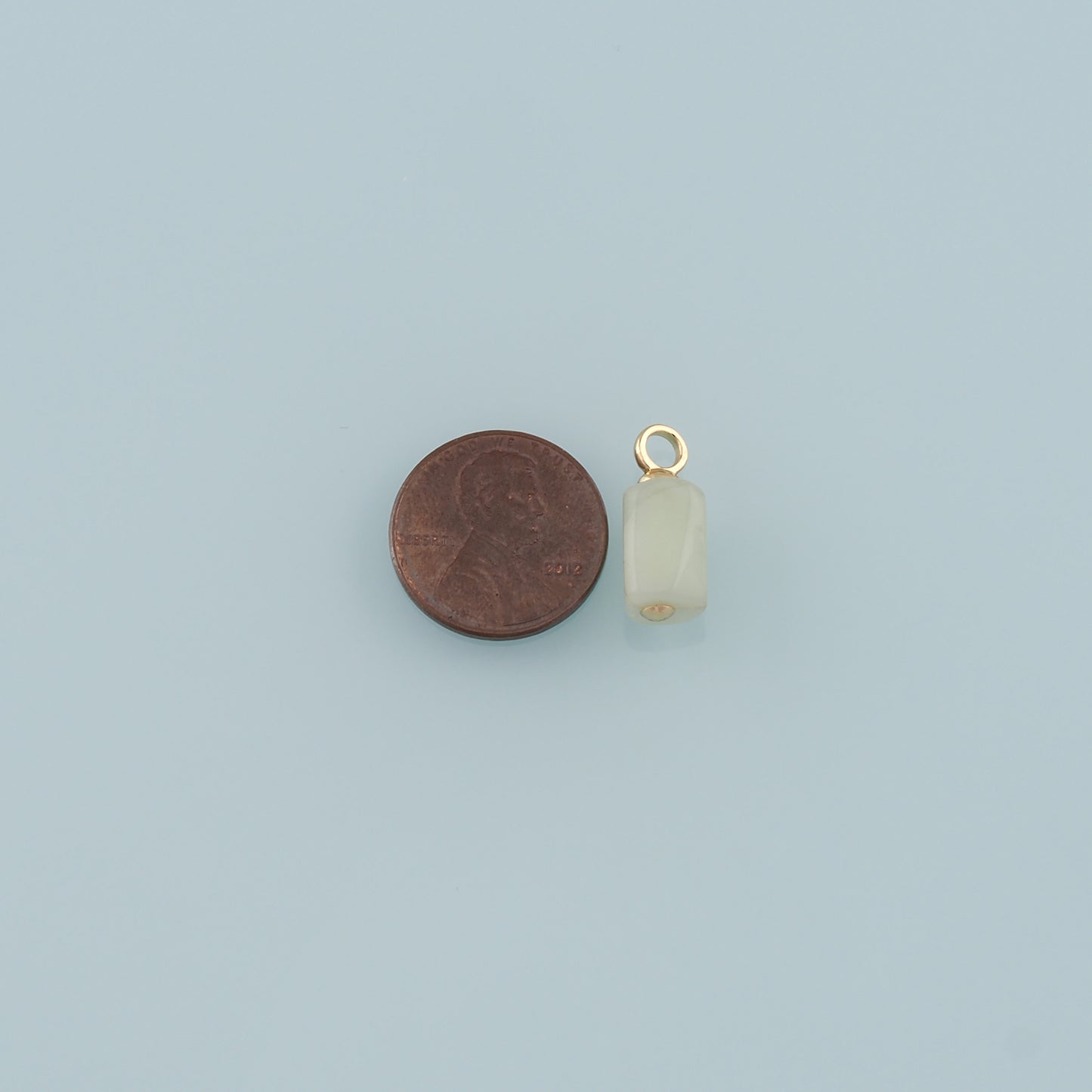 18K Gold Filled Cylinder Pendant,Natural Stone Charm Bracelet Necklace for DIY Jewelry Making Supply