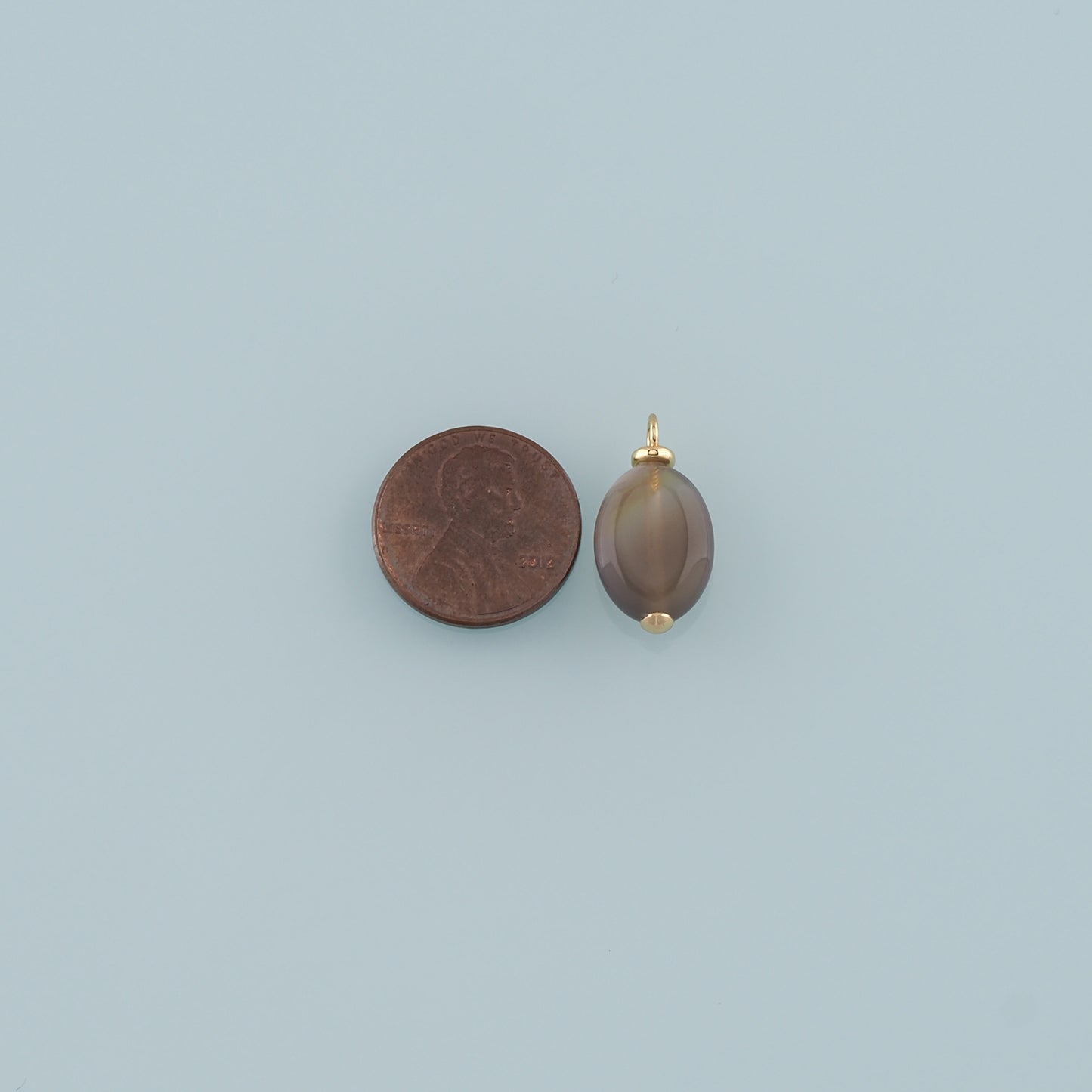 18K Gold Filled Oval Pendant,Natural Stone Charm Bracelet Necklace for DIY Jewelry Making Supply
