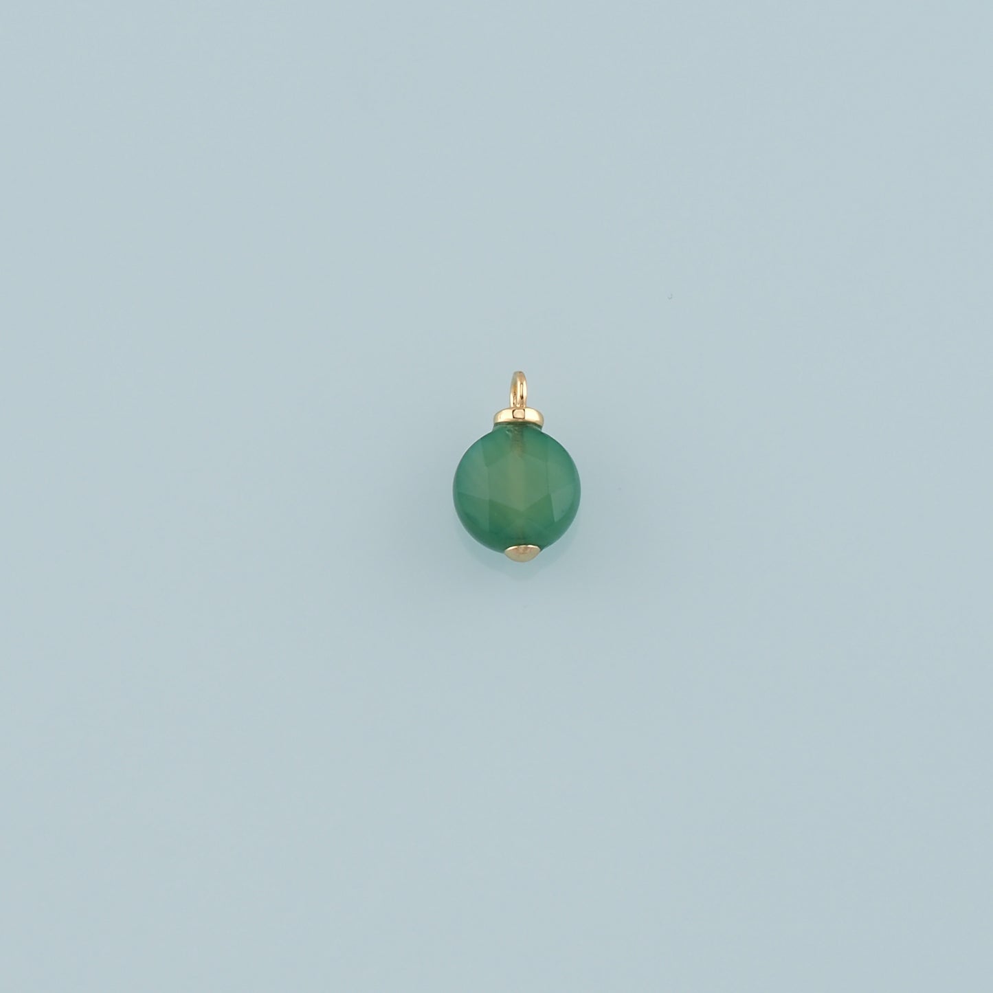 18K Gold Filled Round Pendant,Natural Stone Charm Bracelet Necklace for DIY Jewelry Making Supply