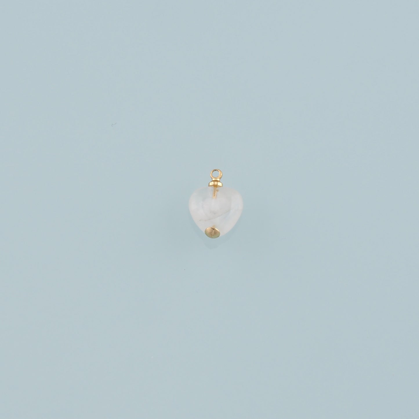 18K Gold Filled Heart Pendant,Natural Stone Charm Bracelet Necklace for DIY Jewelry Making Supply