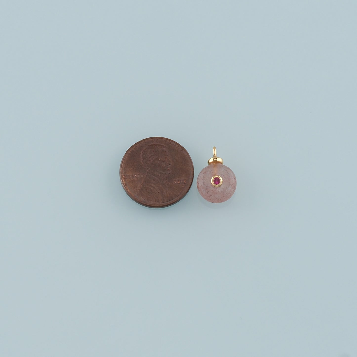 18K Gold Filled Round Pendant,Natural Stone Charm Bracelet Necklace for DIY Jewelry Making Supply