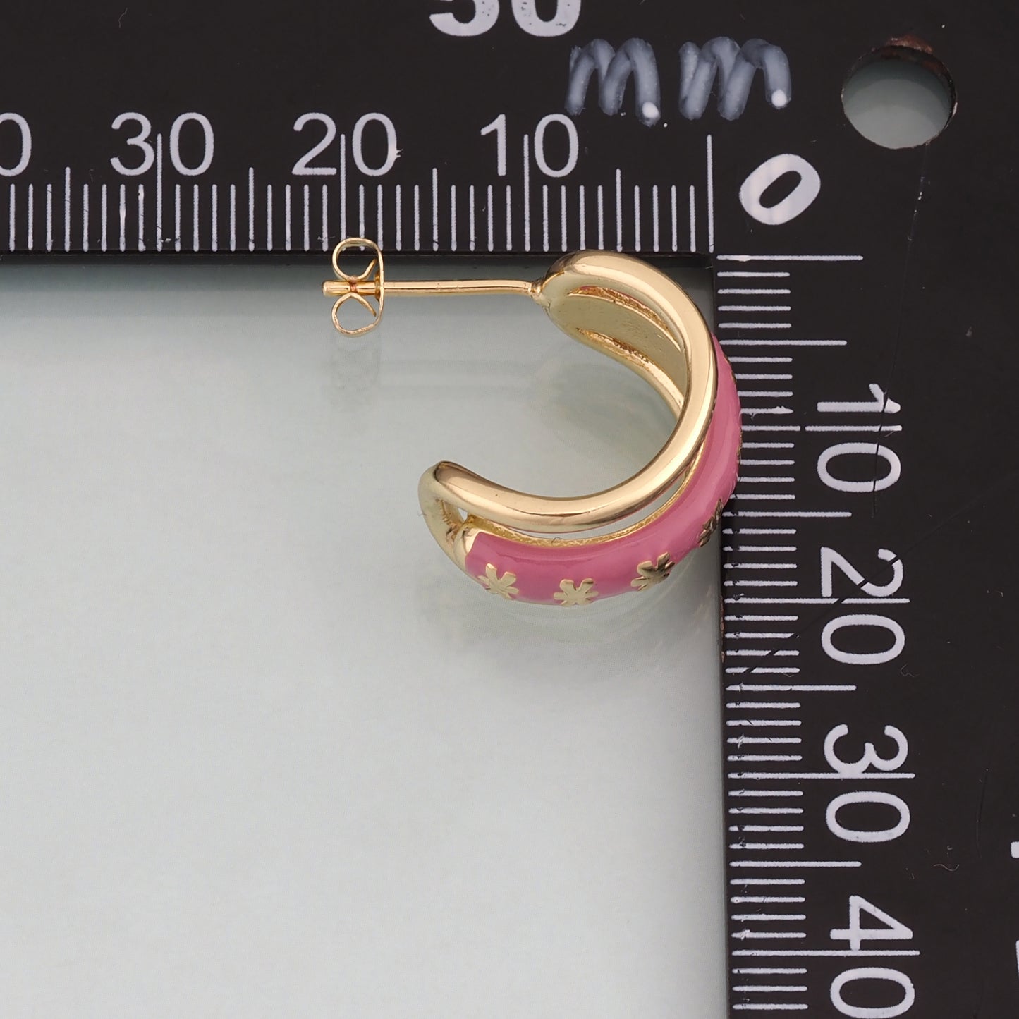 A Pair 18K Gold Filled Enamel Arc Hoop Earrings,Arc Hoop Earrings Bracelet Necklace for DIY Jewelry Making Supply