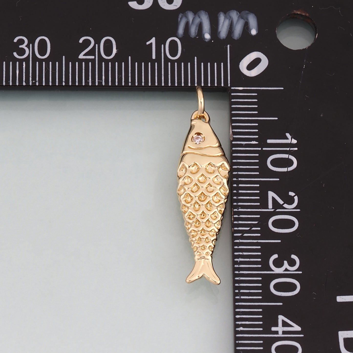 18K Gold Filled Fish Pendant,Fish Charm Bracelet Necklace for DIY Jewelry Making Supply