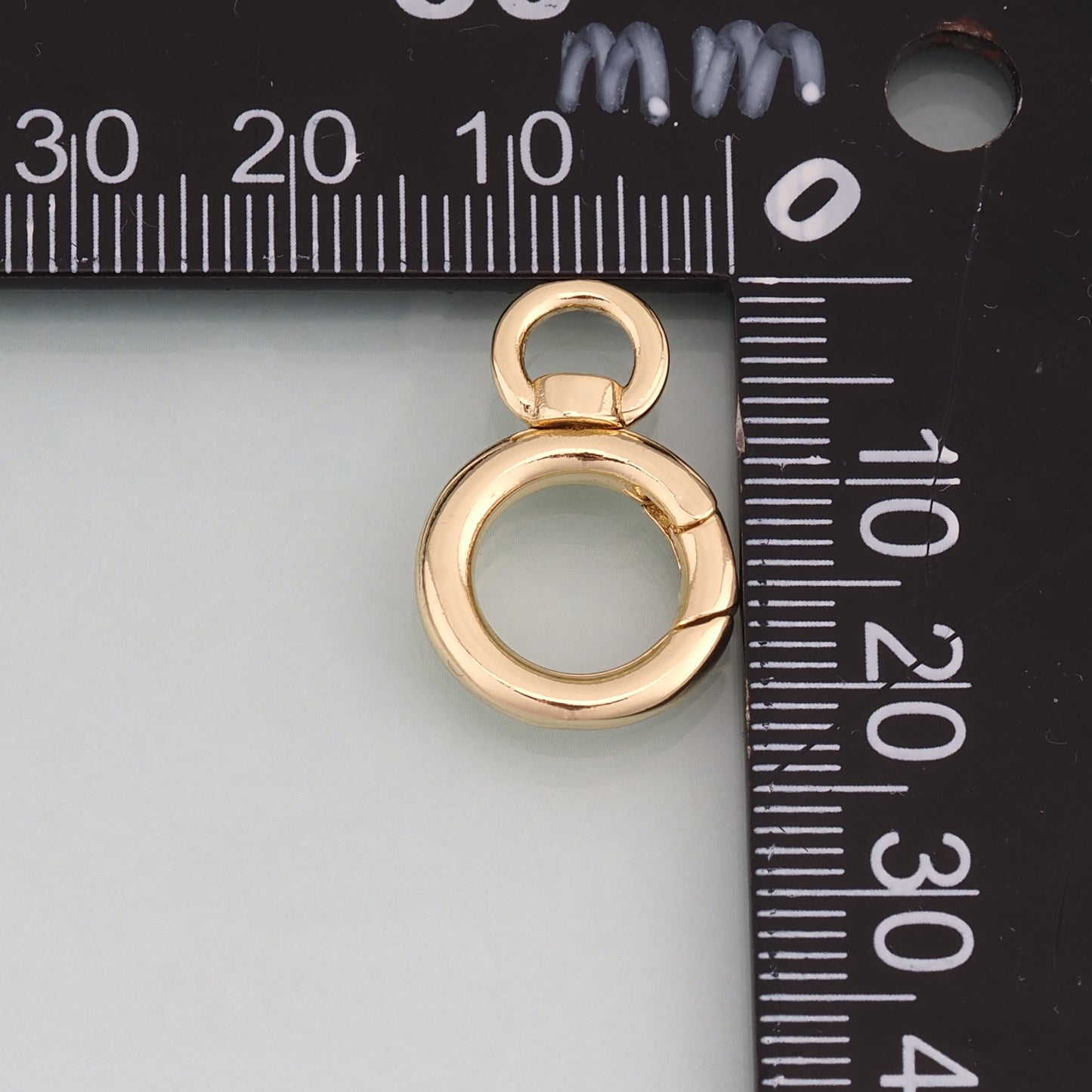 18K Gold Filled Round Spring Clasp Pendant,Round Charm Bracelet Necklace for DIY Jewelry Making Supply