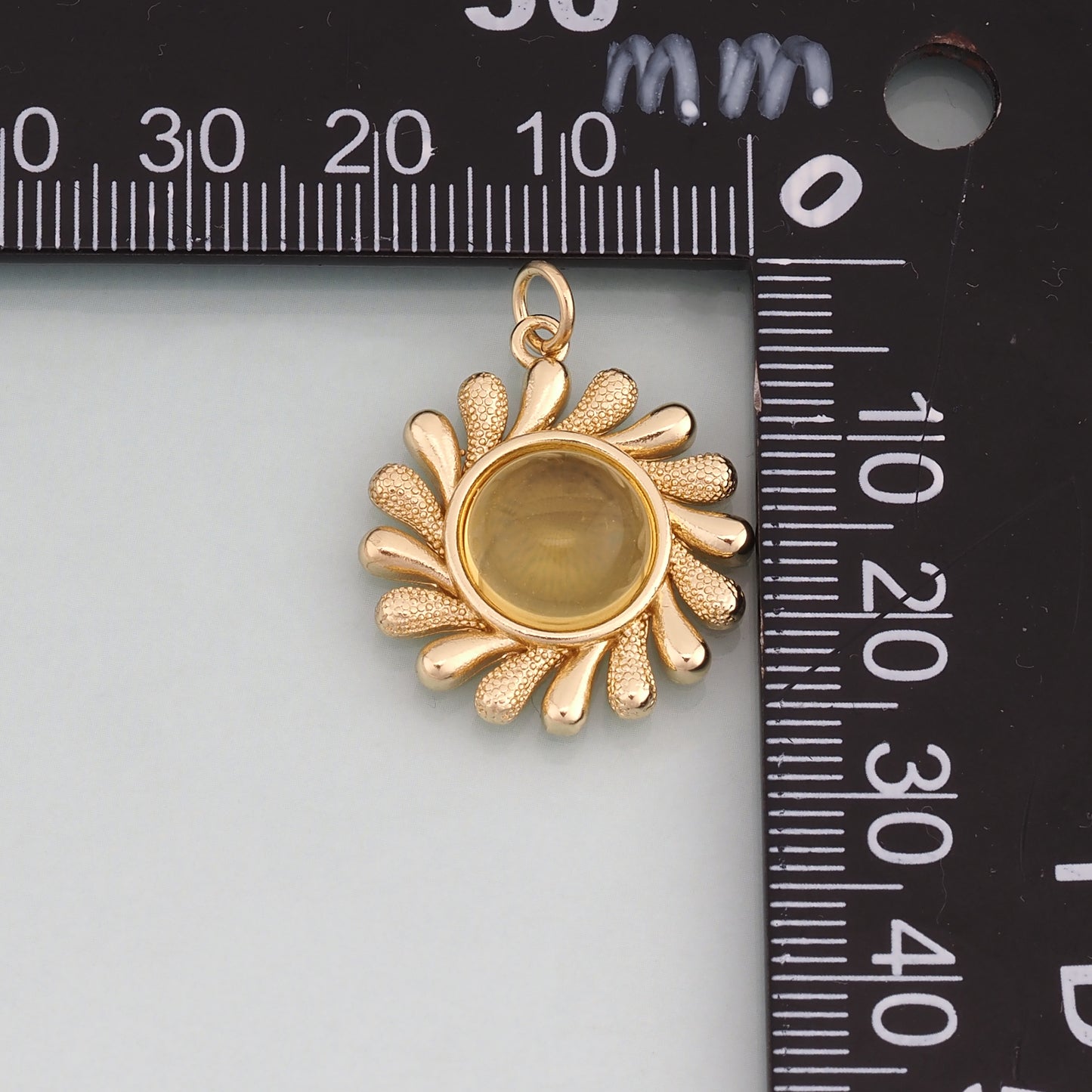 18K Gold Filled Crystal Sun Pendant,Sun Charm Bracelet Necklace for DIY Jewelry Making Supply