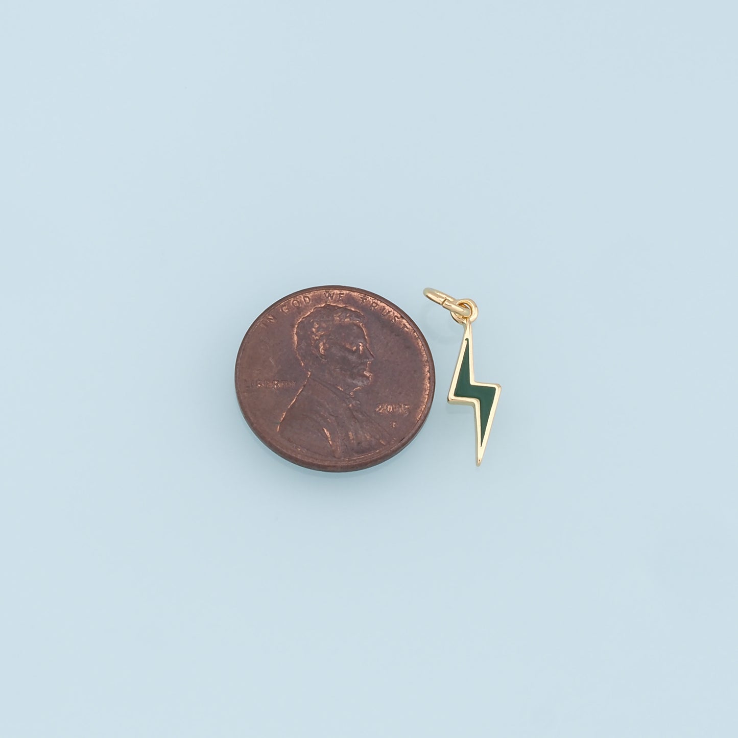 Gold Enamel Lightning Charms,18K Gold Filled tiny Lightning Pendant,Lightning Charms Bracelet Necklace for DIY Jewelry Making Supply