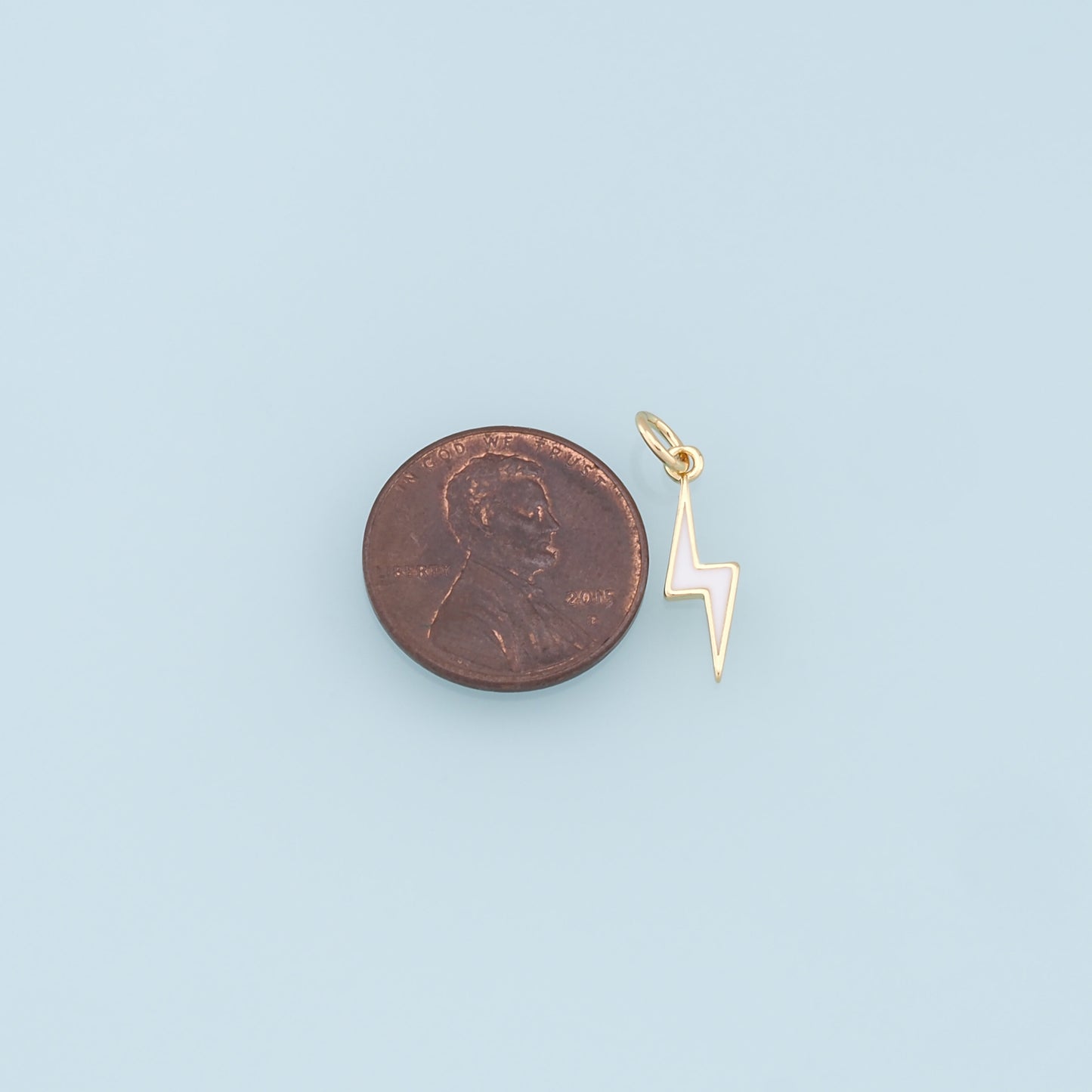 Gold Enamel Lightning Charms,18K Gold Filled tiny Lightning Pendant,Lightning Charms Bracelet Necklace for DIY Jewelry Making Supply