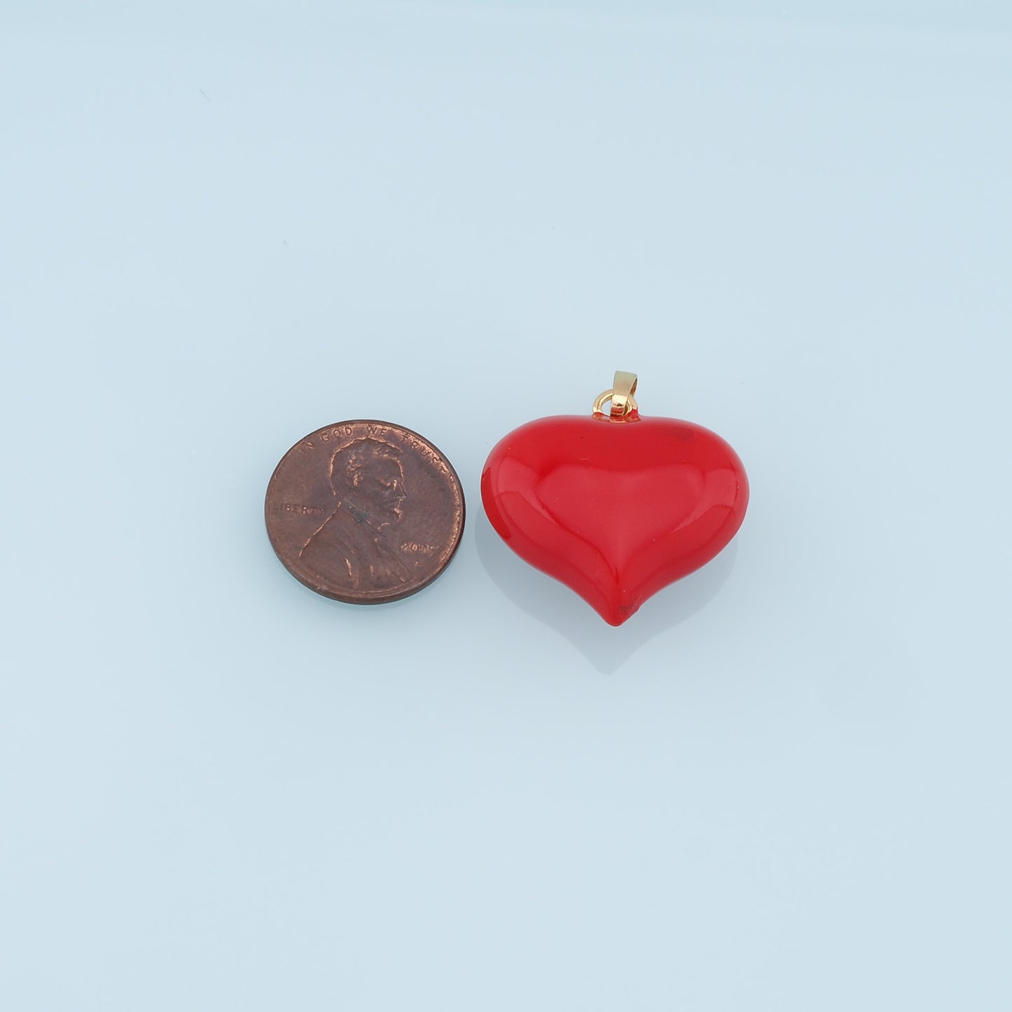 Gold Heart Charms,18K Gold Filled Enamel Heart Pendant,Red Heart Charm Bracelet Necklace for DIY Jewelry Making Supply