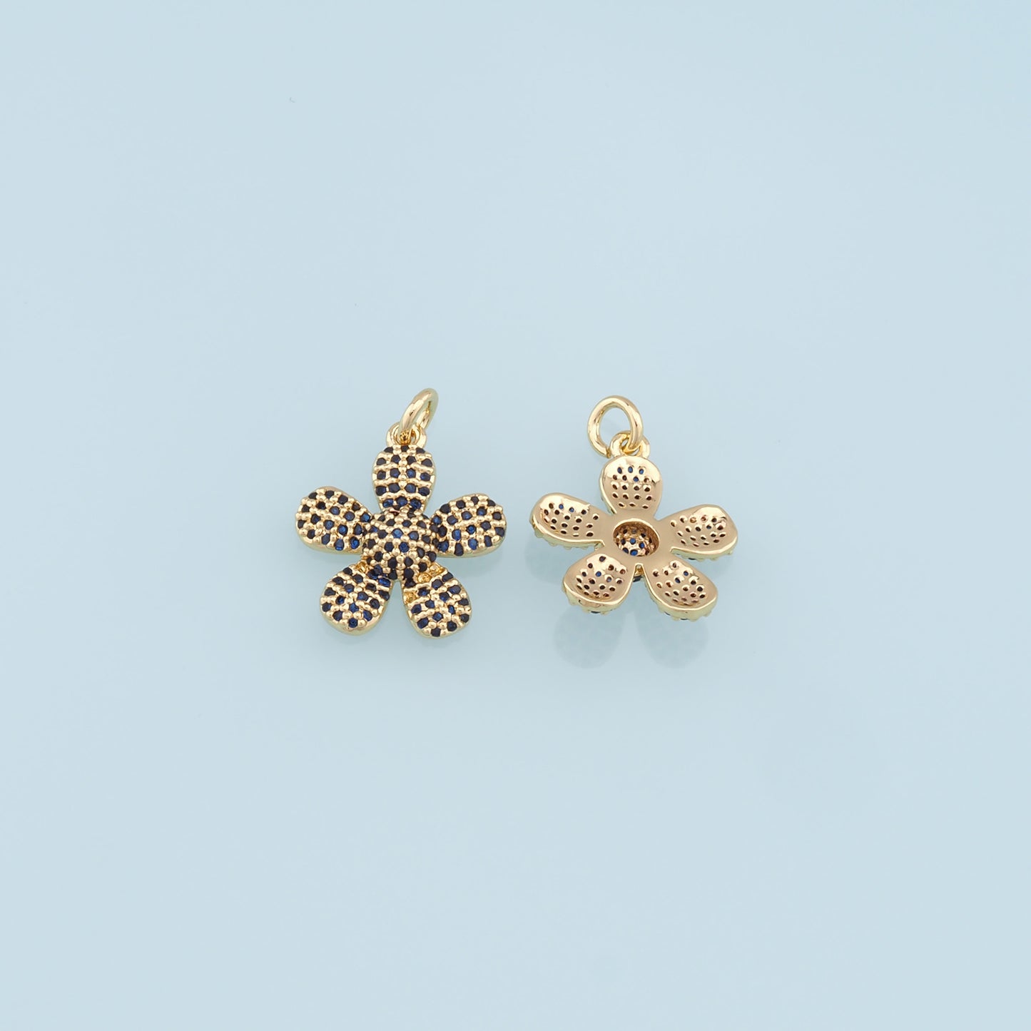 Gold Flower Charms,18K Gold Filled Flower Pendant,Silver Flower Charm Bracelet Necklace for DIY Jewelry Making Supply