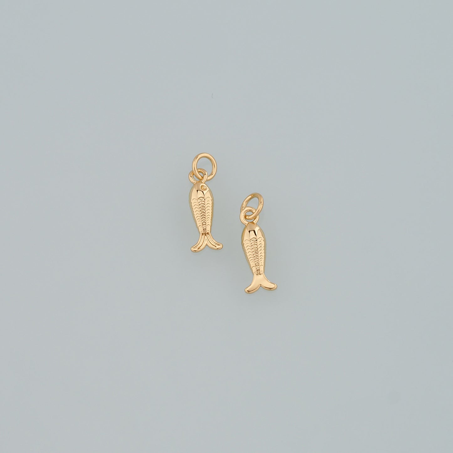 Gold Fish Charms,18K Gold Filled Fish Pendant,Ocean Charm Bracelet Necklace for DIY Jewelry Making Supply