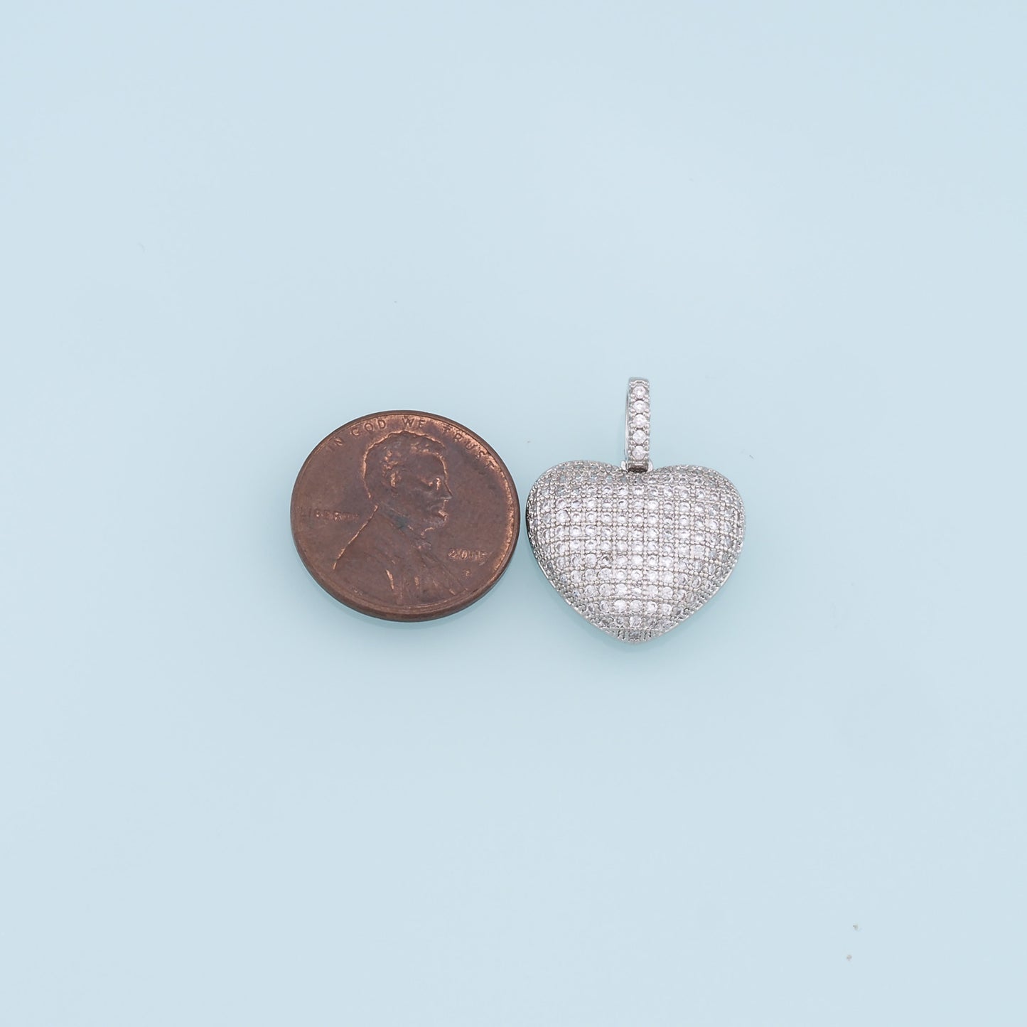 Gold Heart Charms,18K Gold Filled Heart Pendant,CZ Micro Pave Heart Charm Bracelet Necklace for DIY Jewelry Making Supply
