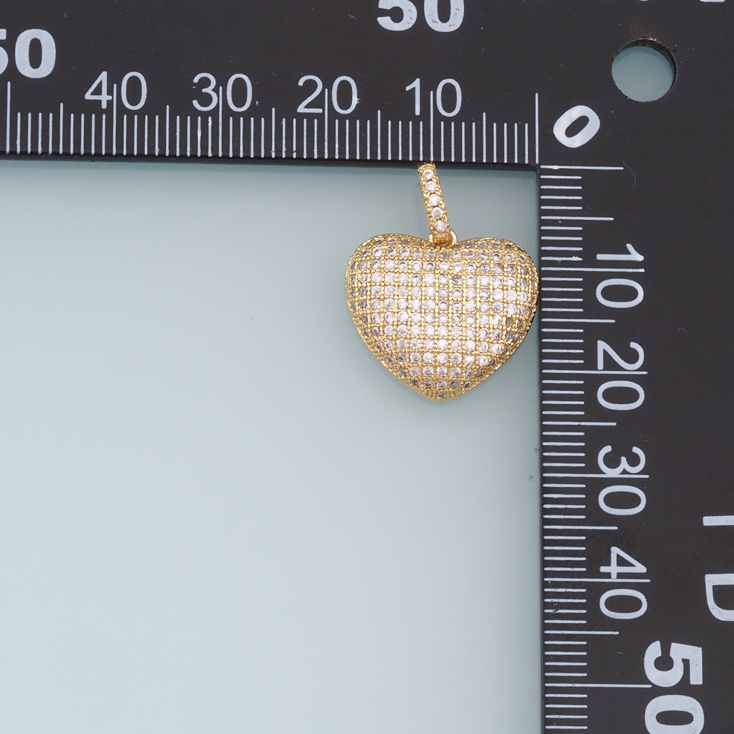 Gold Heart Charms,18K Gold Filled Heart Pendant,CZ Micro Pave Heart Charm Bracelet Necklace for DIY Jewelry Making Supply