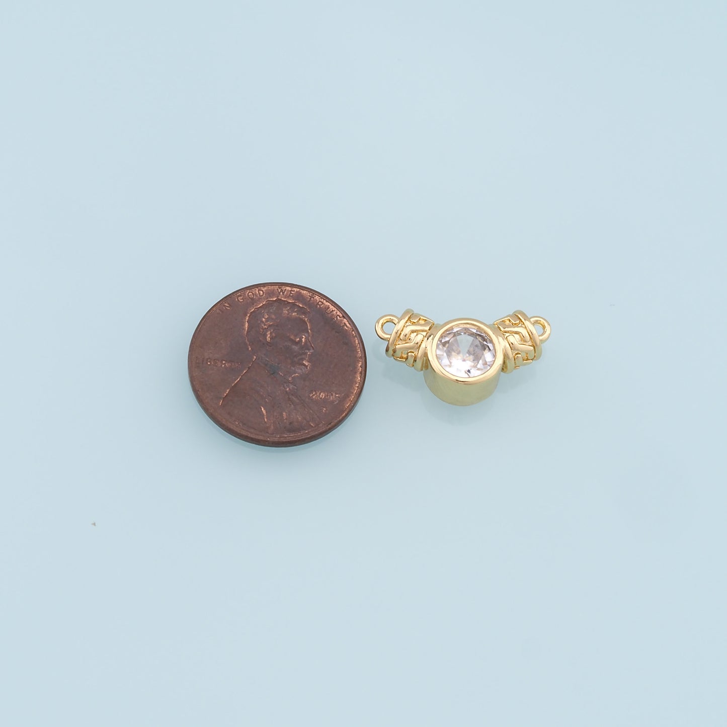 Gold Round Connector Charms,18K Gold Filled Crystal Round Pendant,Round Charm Bracelet Necklace for DIY Jewelry Making Supply