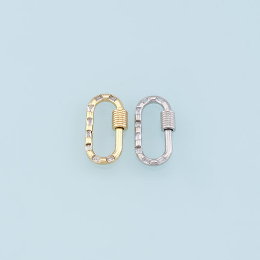 18K Gold Filled Oval Carabiner Clasp,Buckle Clasp,Carabiner Screw Clasp,Turnbuckle,for DIY Jewelry