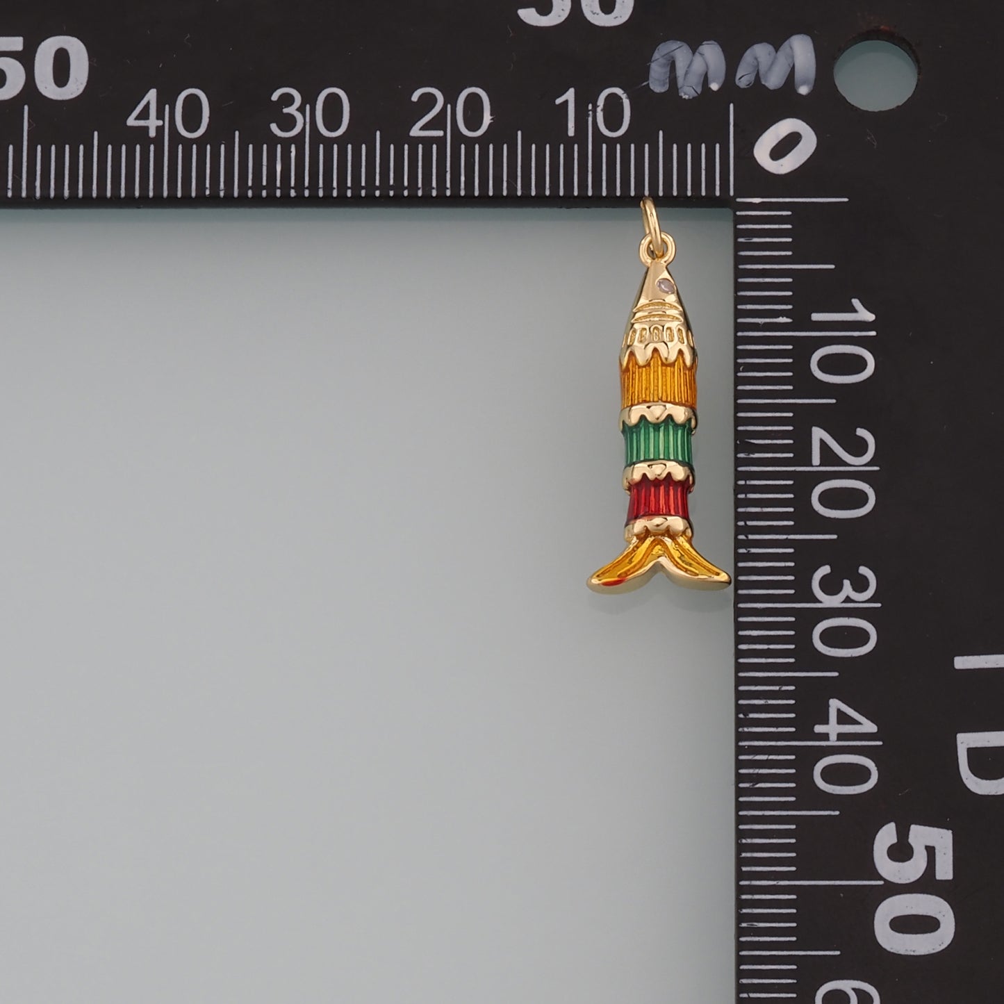 Gold Fish Charms,18K Gold Filled Fish Pendant,Enamel Ocean Charm Bracelet Necklace for DIY Jewelry Making Supply
