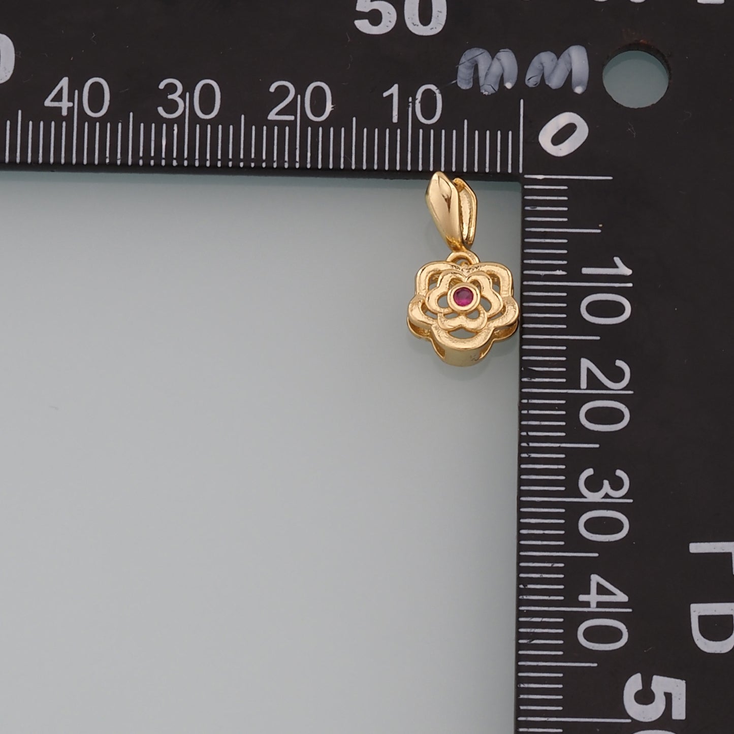 Gold Flower Charms,18K Gold Filled Flower Pendant,CZ Micro Pave Flower Charm Bracelet Necklace for DIY Jewelry Making Supply