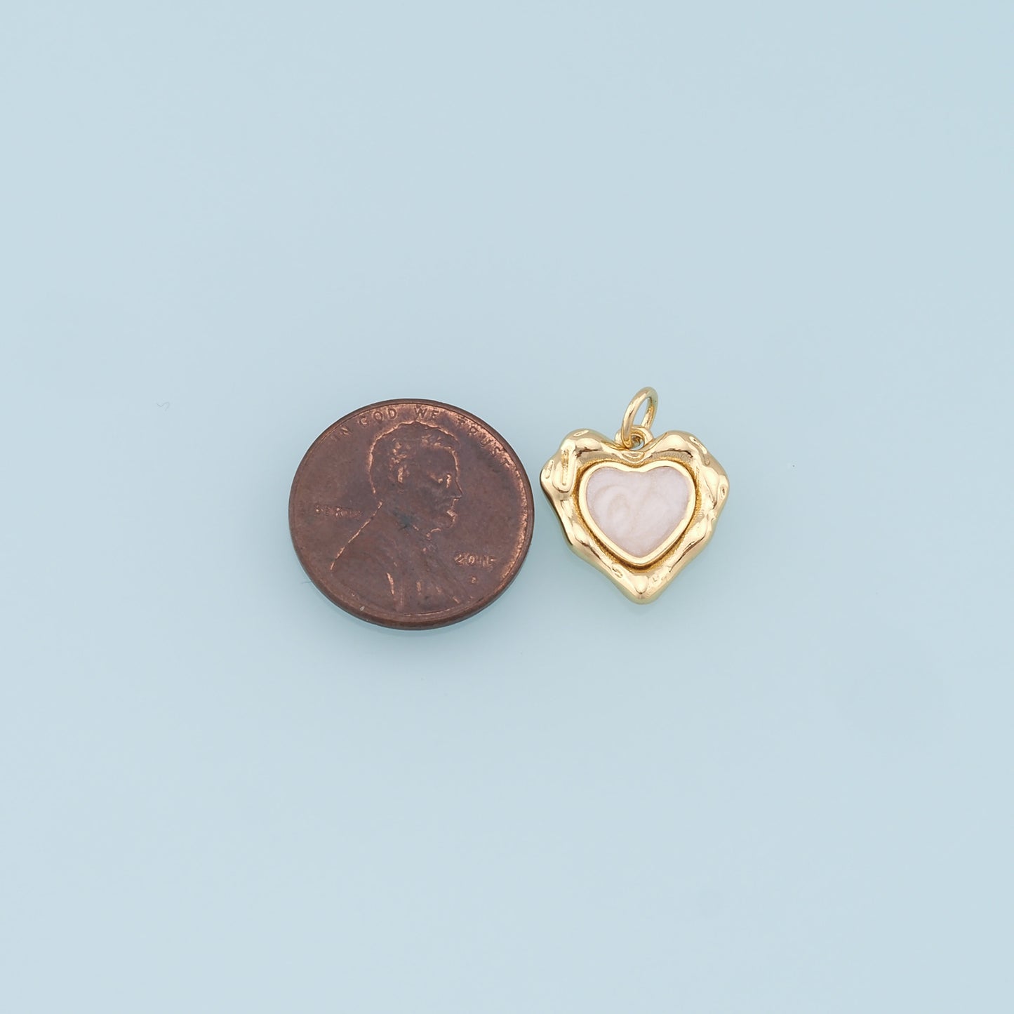 Gold Heart Charms,18K Gold Filled Heart Pendant,Heart Charm Bracelet Necklace for DIY Jewelry Making Supply