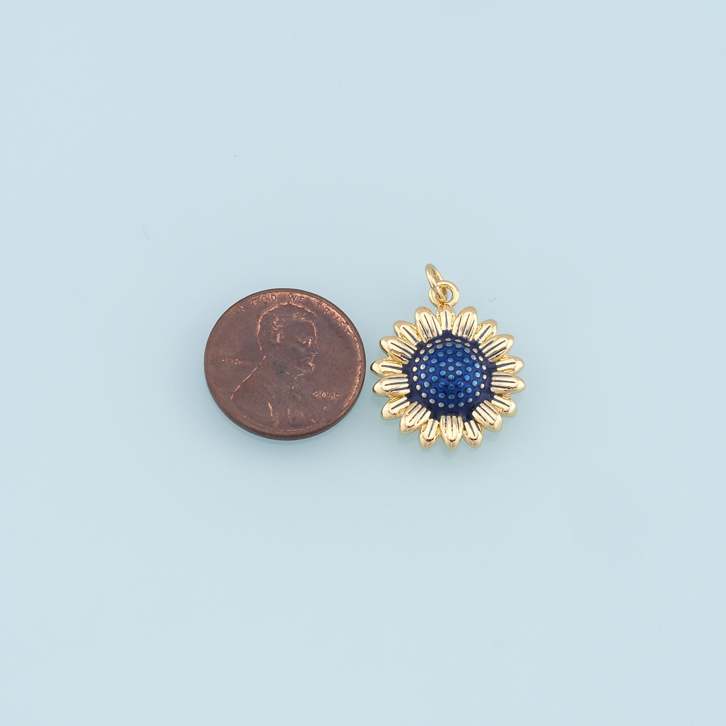 Gold Sunflower Charms,18K Gold Filled Sunflower Pendant,Enamel Sunflower Charm Bracelet Necklace for DIY Jewelry Making Supply