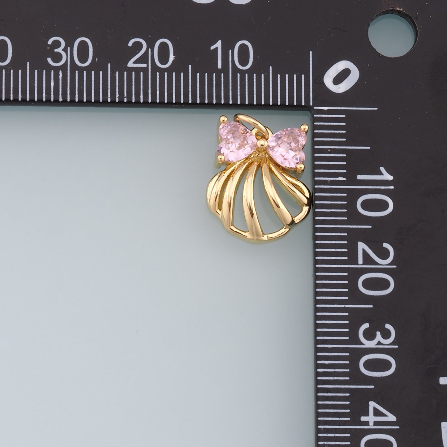 Gold Shell Charms,18K Gold Filled Conch Shell Pendant,CZ Shell Charm Bracelet Necklace for DIY Jewelry Making Supply