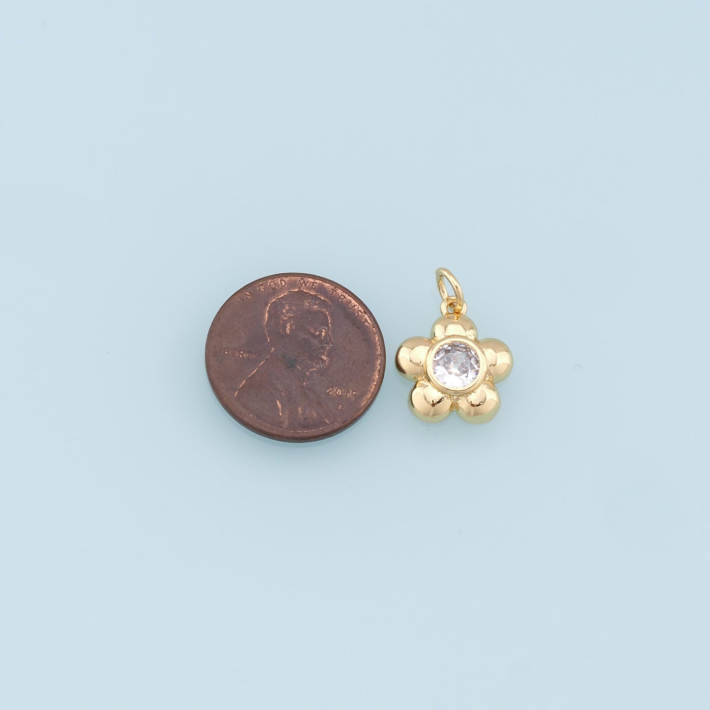 Gold Flower Charms,18K Gold Filled Flower Pendant,Silver Flower Charm Bracelet Necklace for DIY Jewelry Making Supply