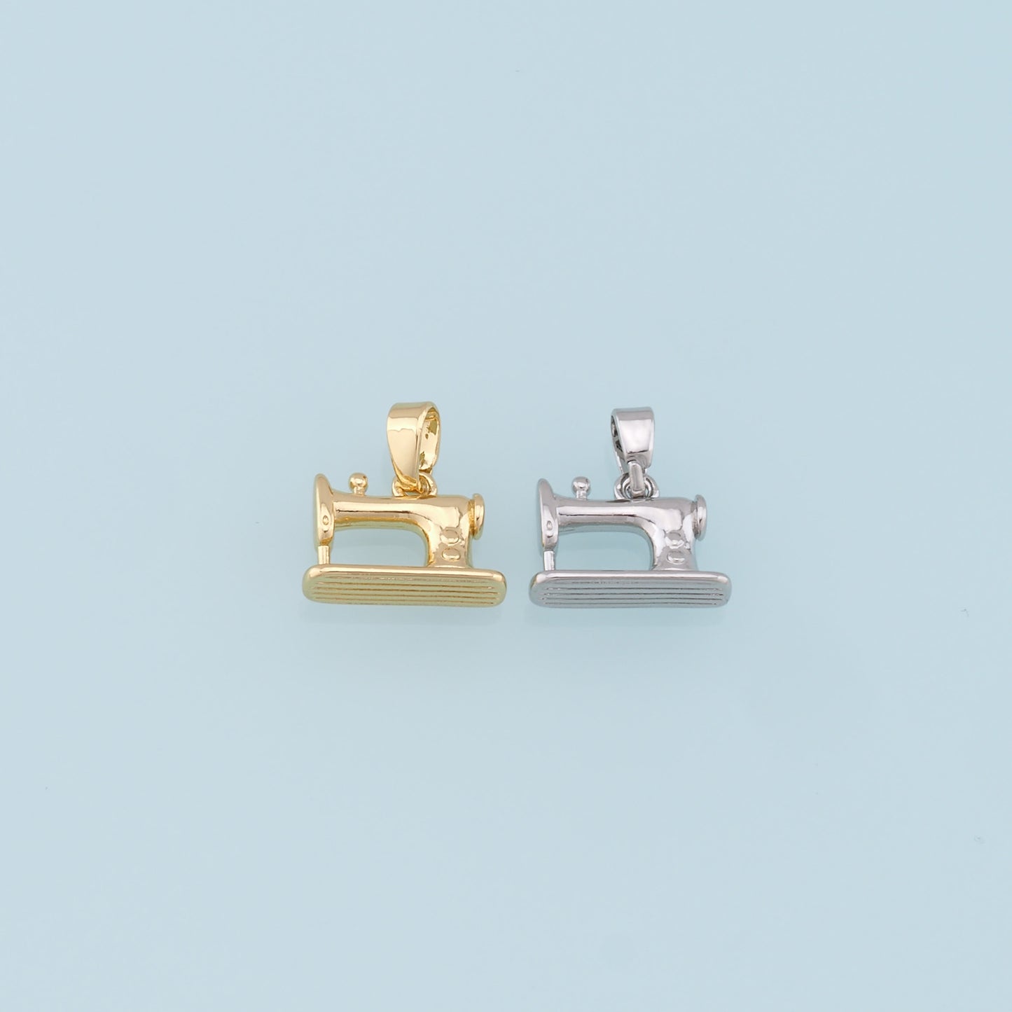 Gold sewing machine Charms,18K Gold Filled sewing machine Pendant,sewing machine Charm Bracelet Necklace for DIY Jewelry Making Supply